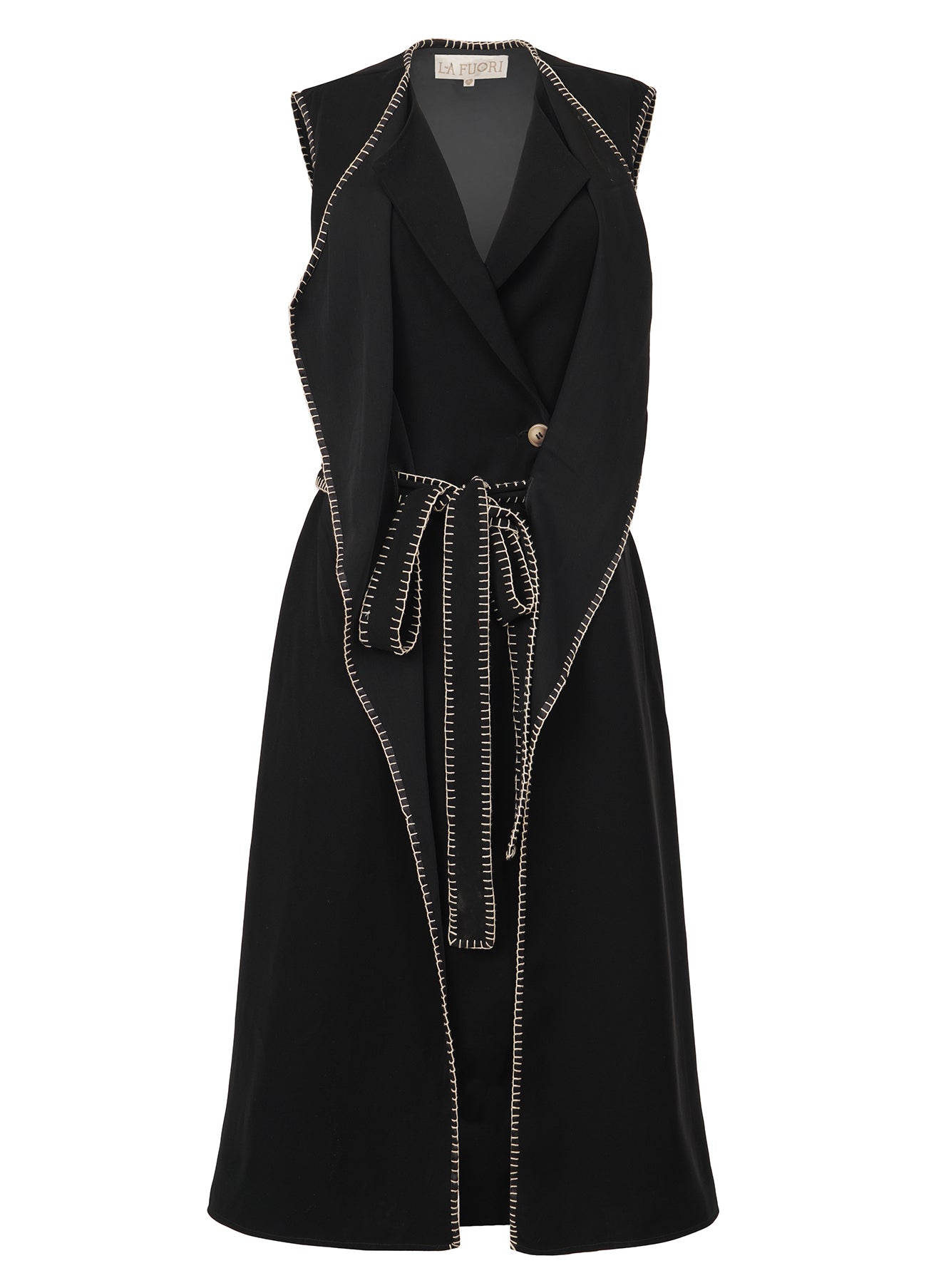 Double Collar Draped Trench