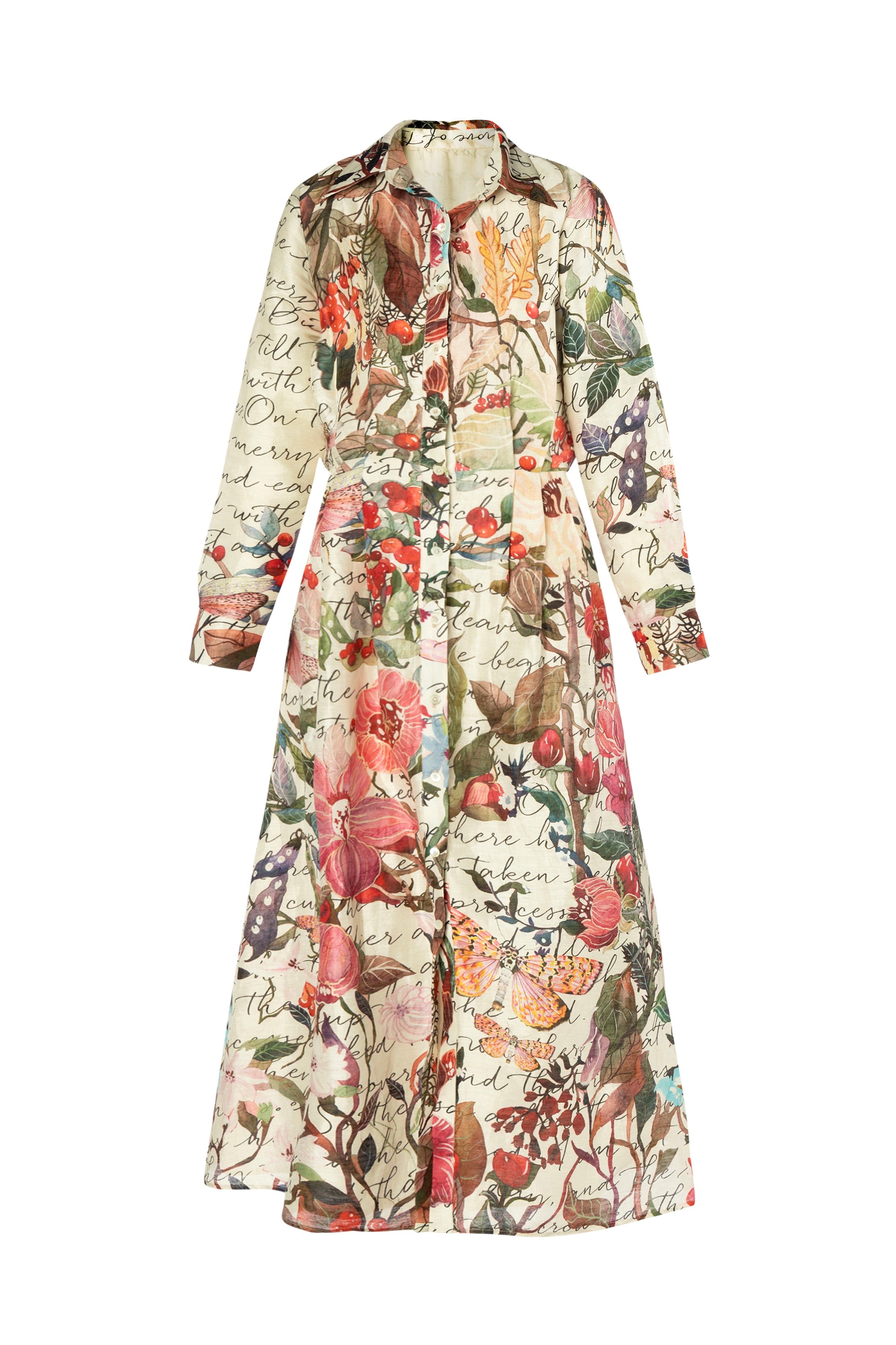 Botanical Enchanted Printed Shirt Dress