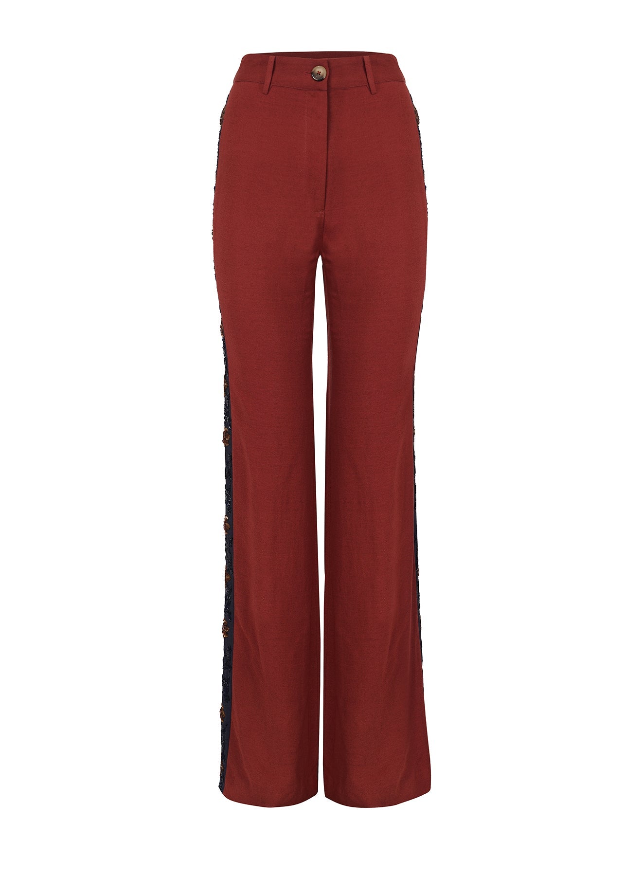 Earthy Elegance Silk Embellished Pant