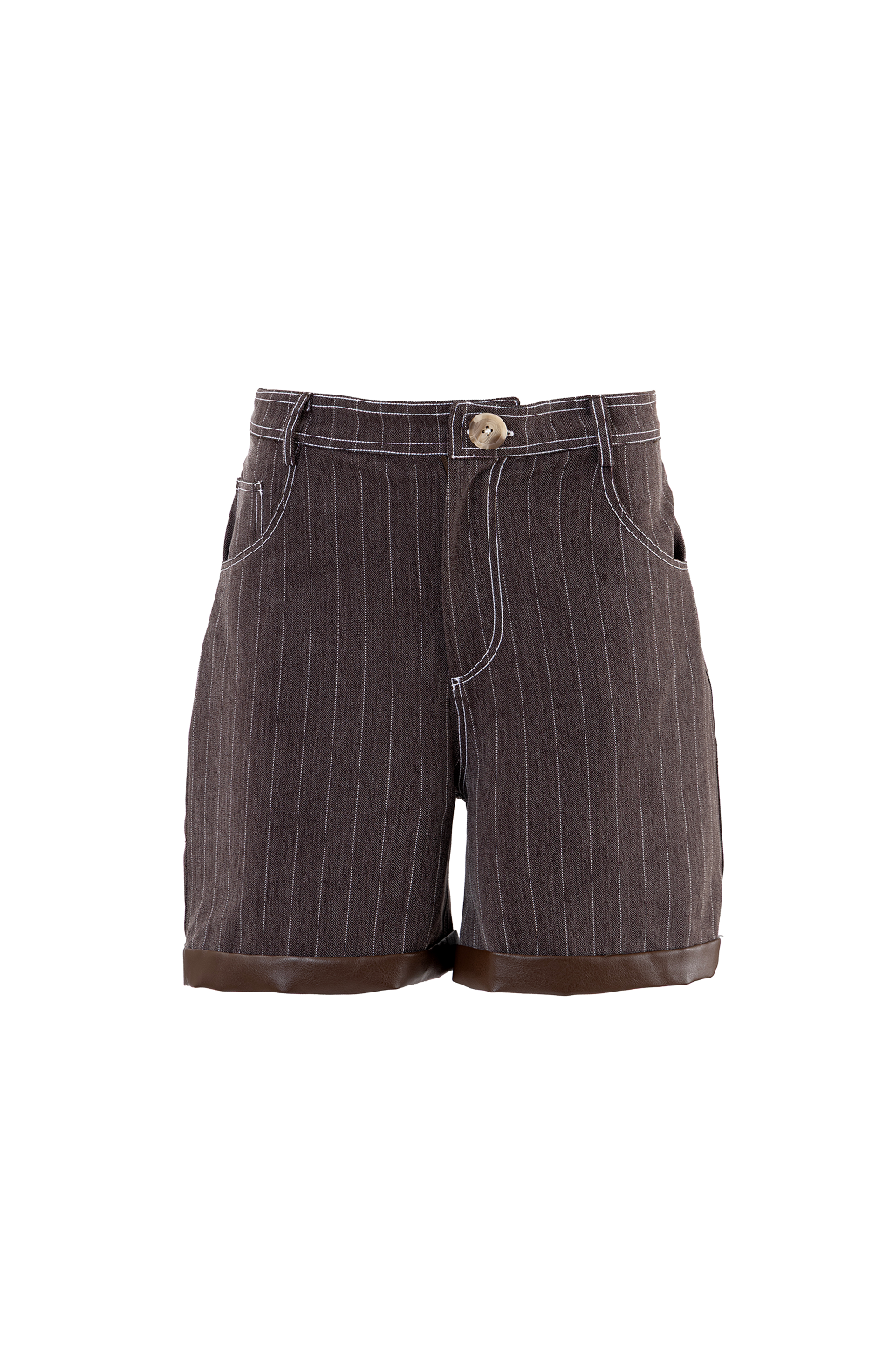 Espresso Pinstripe Shorts