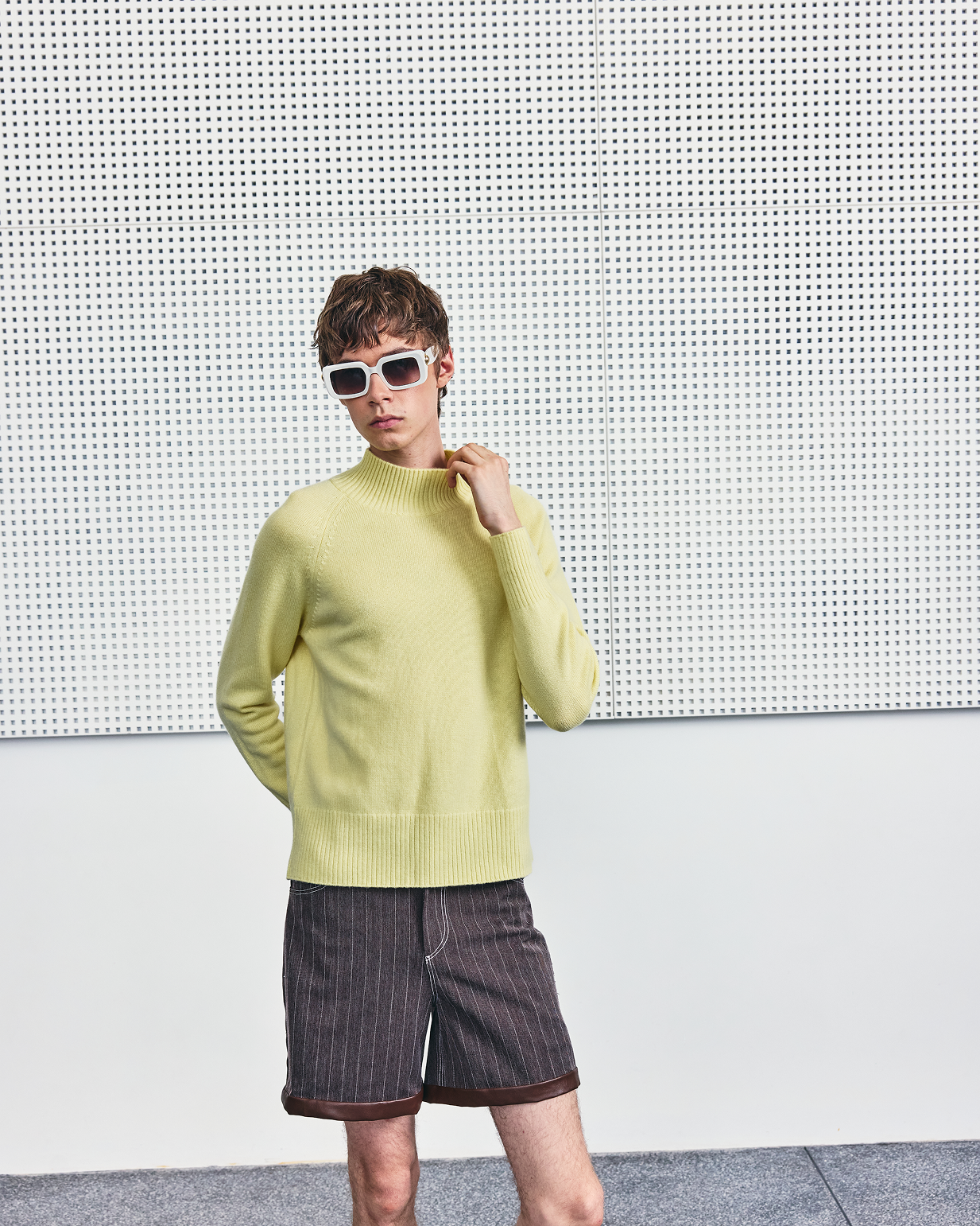 Espresso Pinstripe Shorts