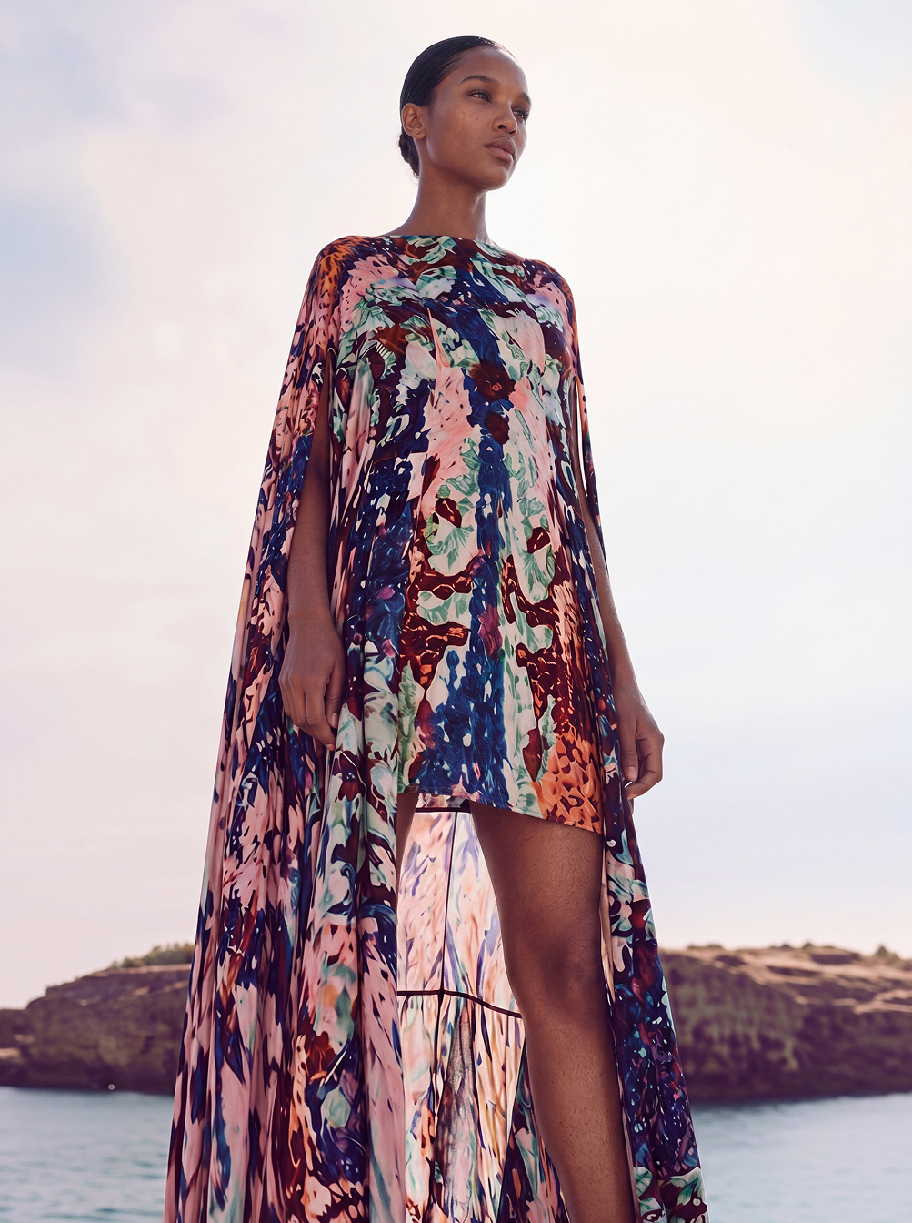 Genevieve Nebula Cape Dress