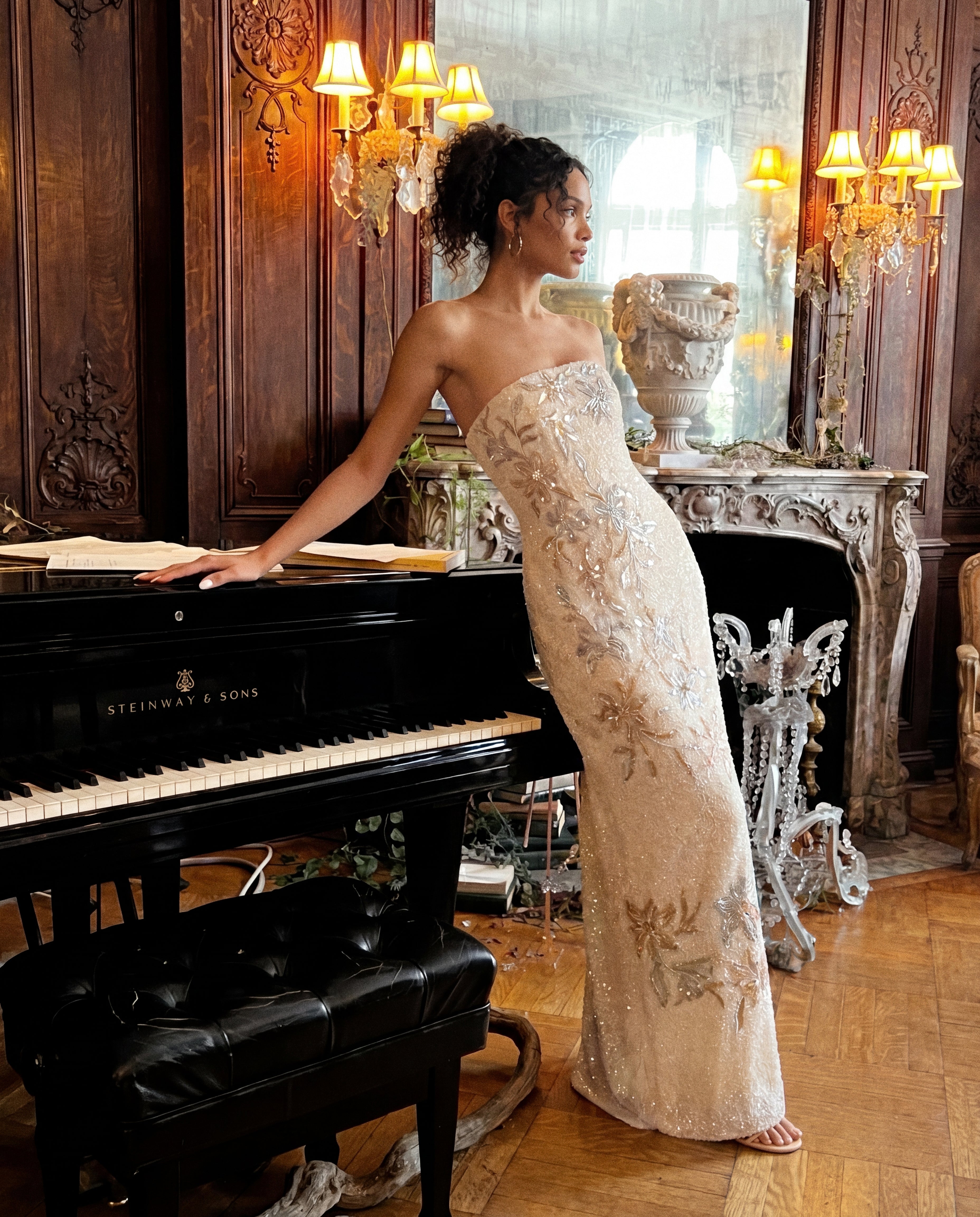 Golden Flora Dreamscape Dress