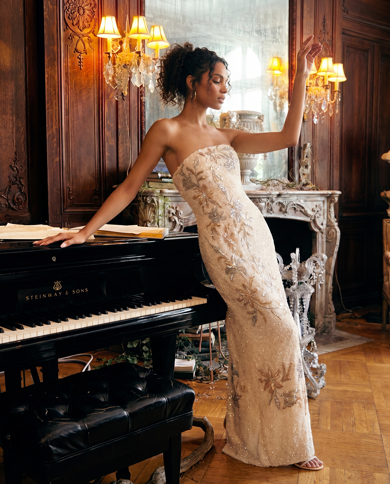 Golden Flora Dreamscape Dress