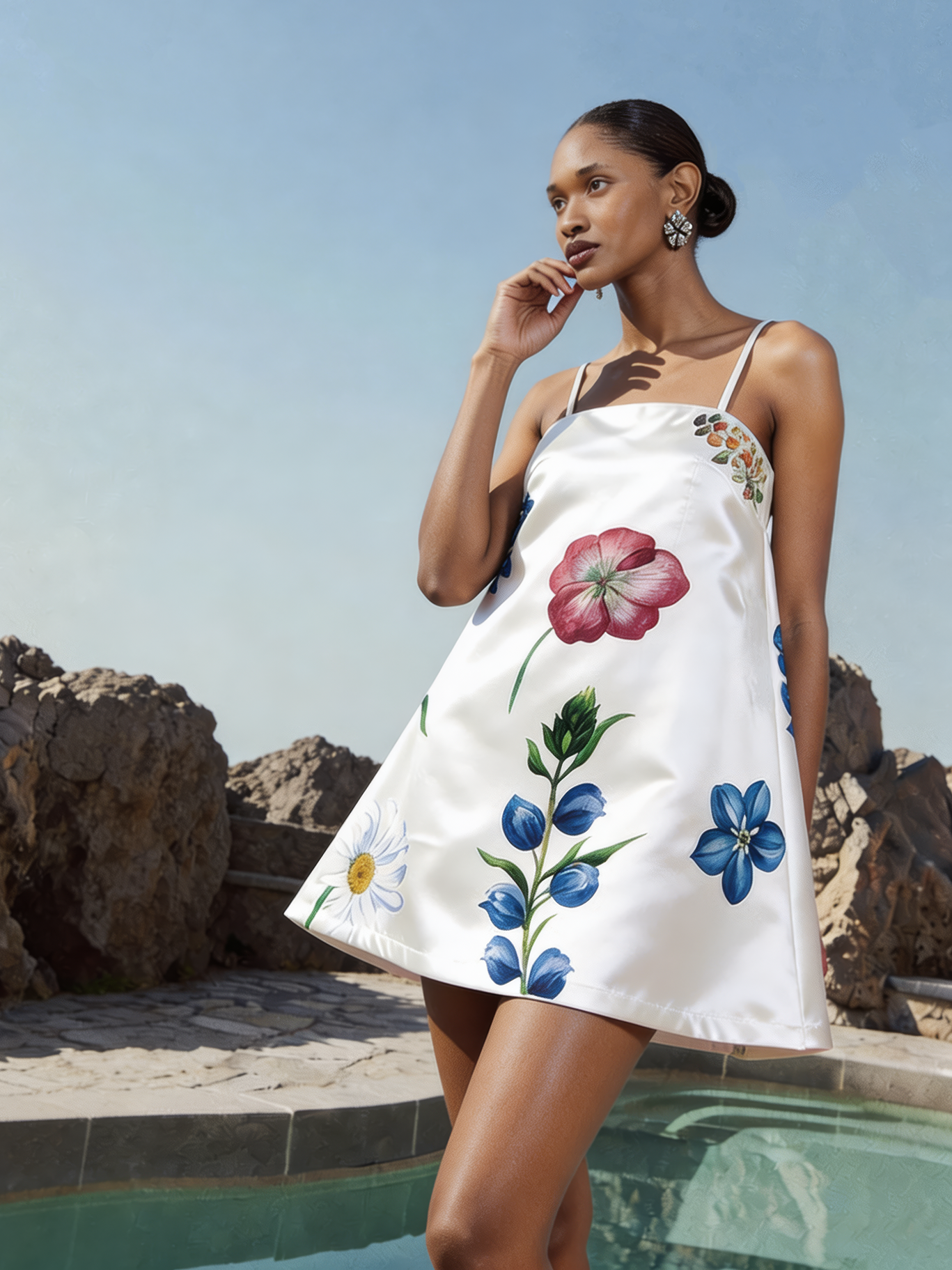 Iris Of The Sapphire Garden Mini Dress