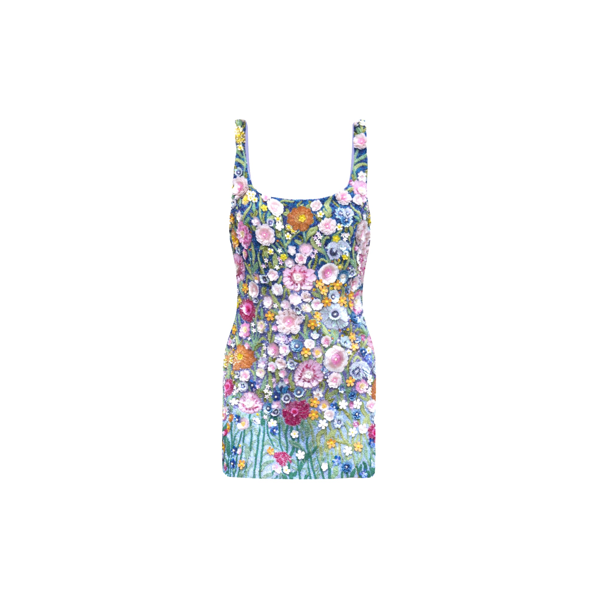 Floral patterned dress on a white background