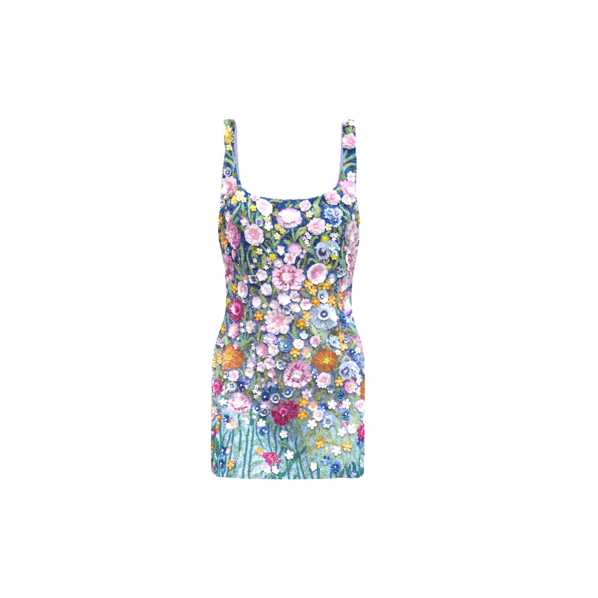Floral patterned dress on a white background