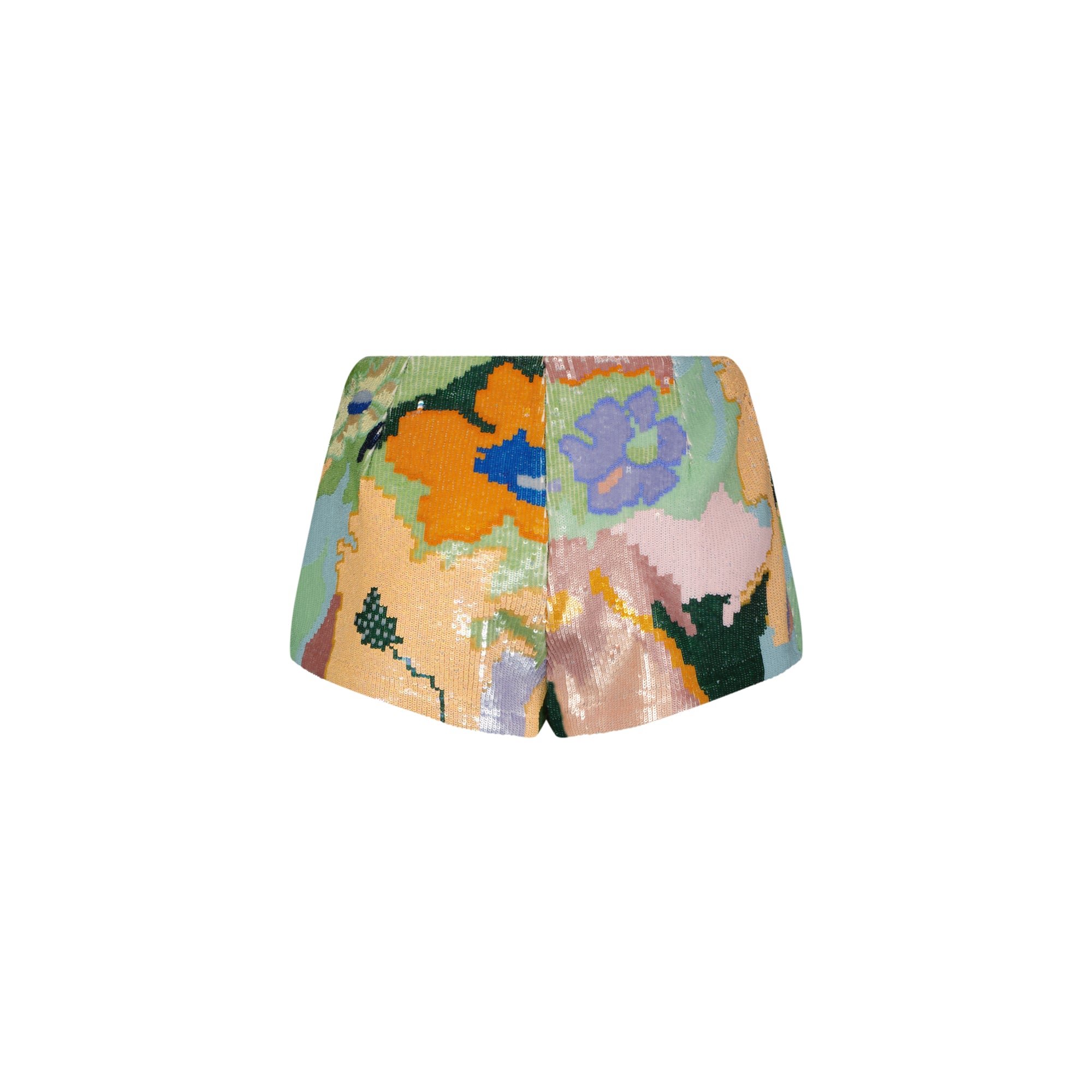 Floral Jacquared Embroidered Shorts