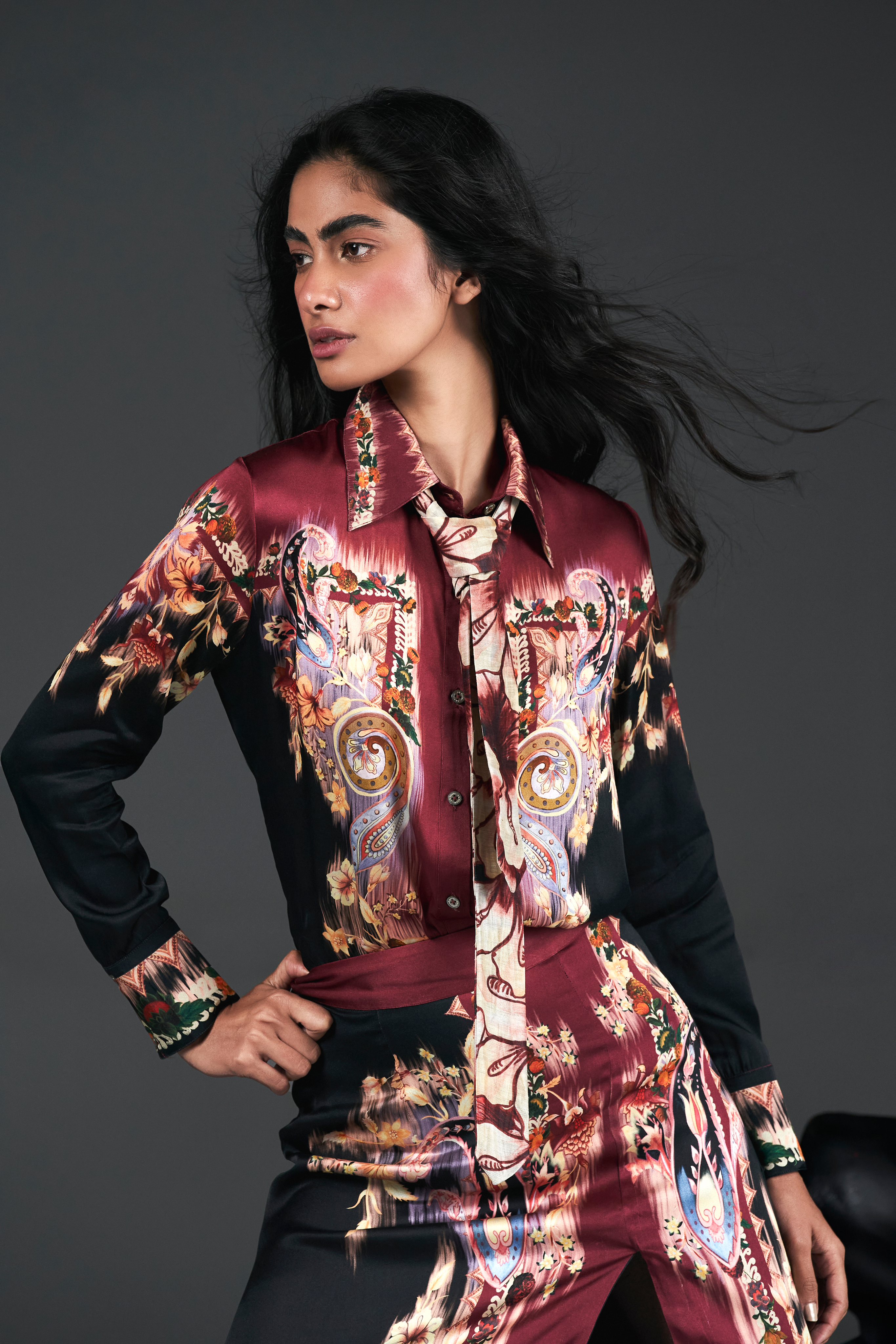 Meaghan Printed Silk Shirt