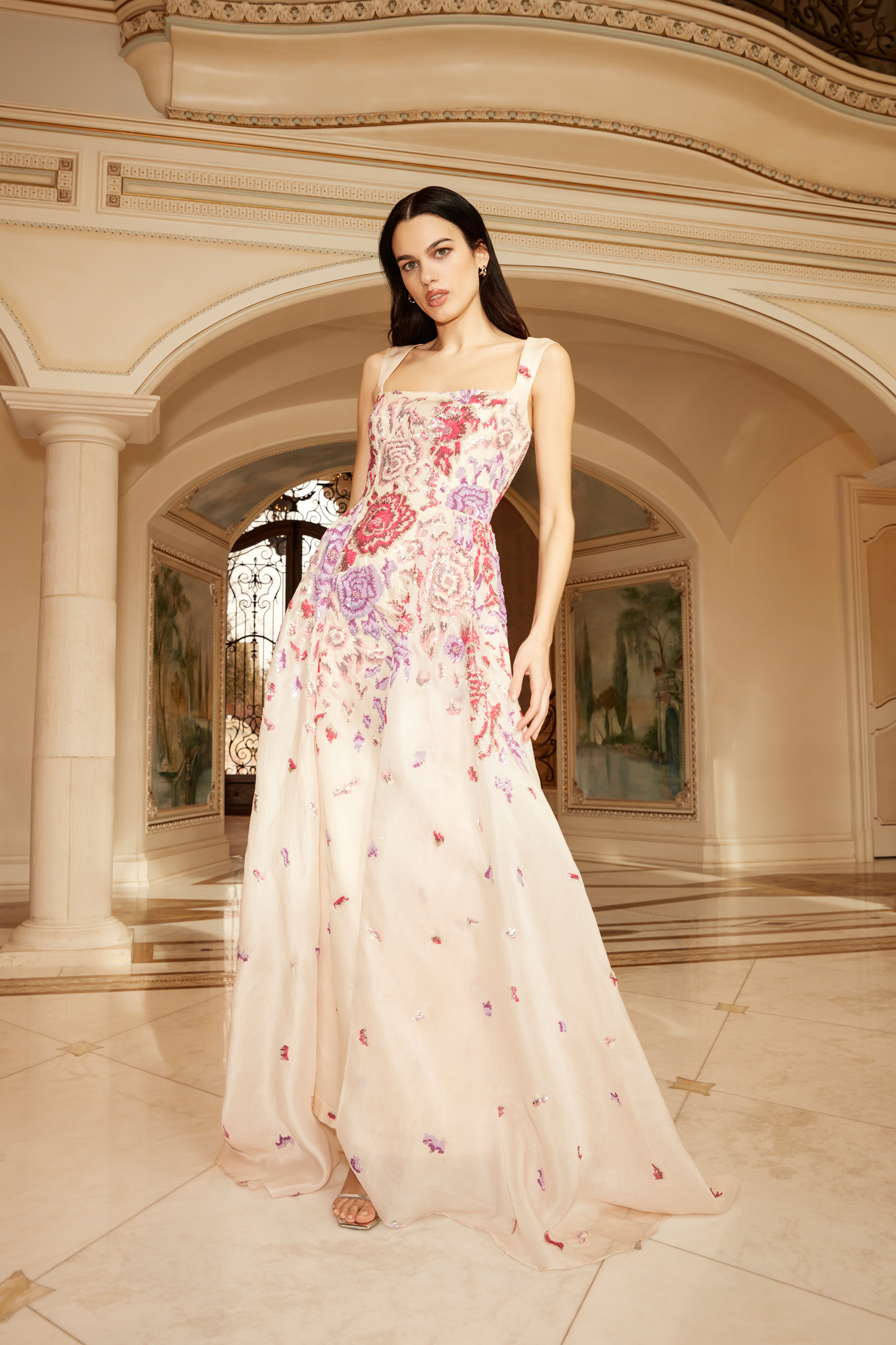 Louisa Petal Pink Draped Gown
