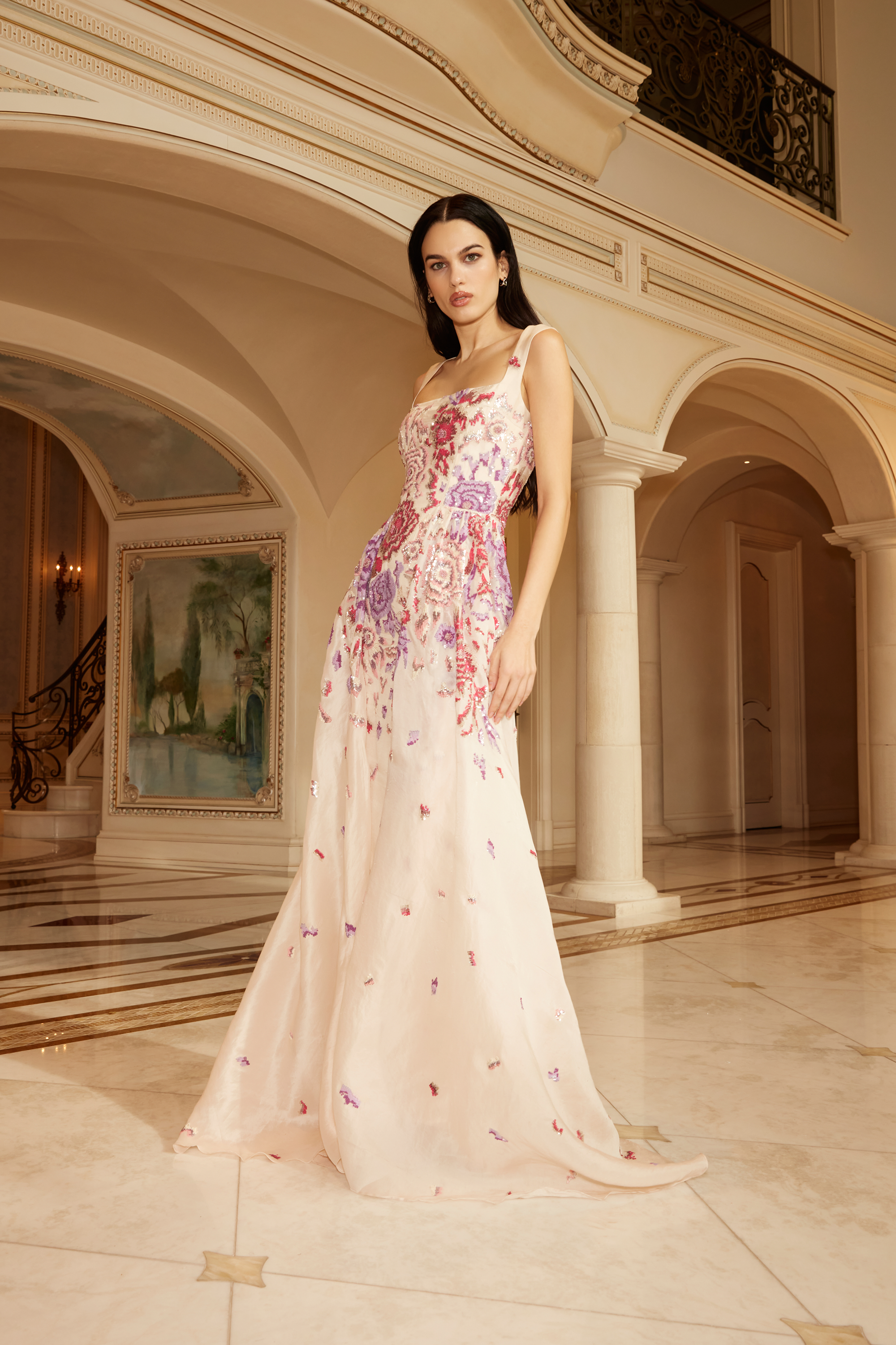 Louisa Petal Pink Draped Gown