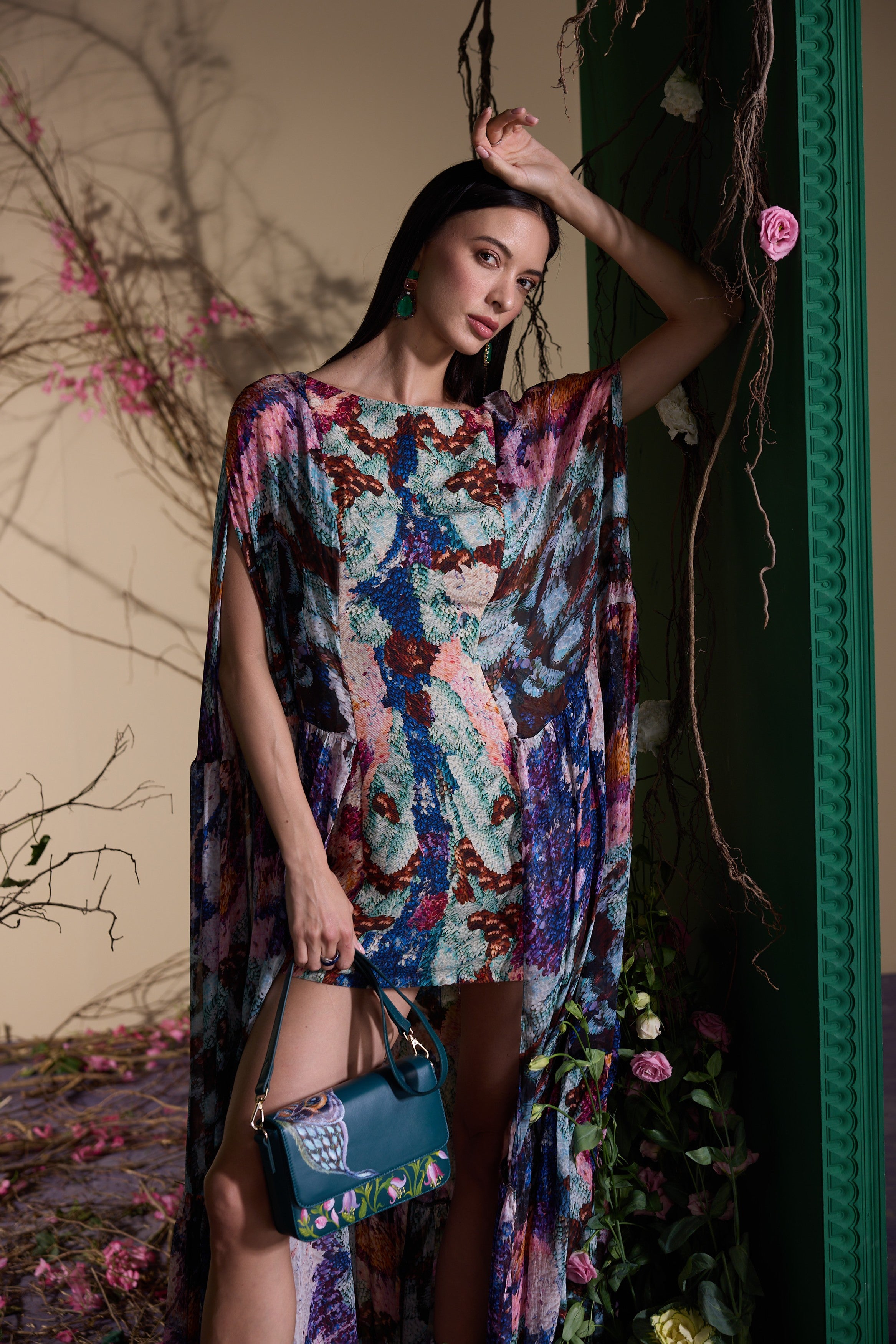 Genevieve Nebula Cape Dress