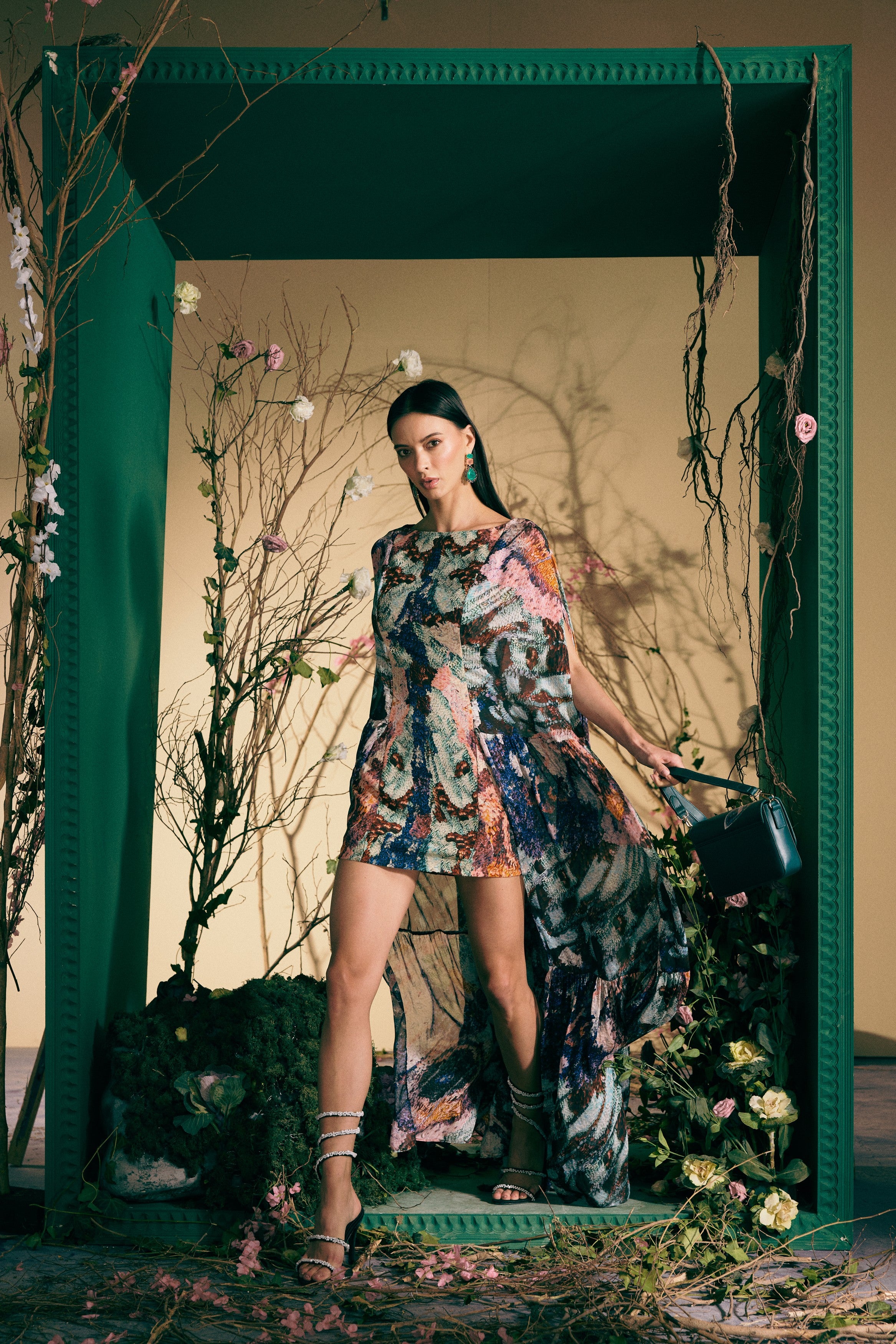 Genevieve Nebula Cape Dress