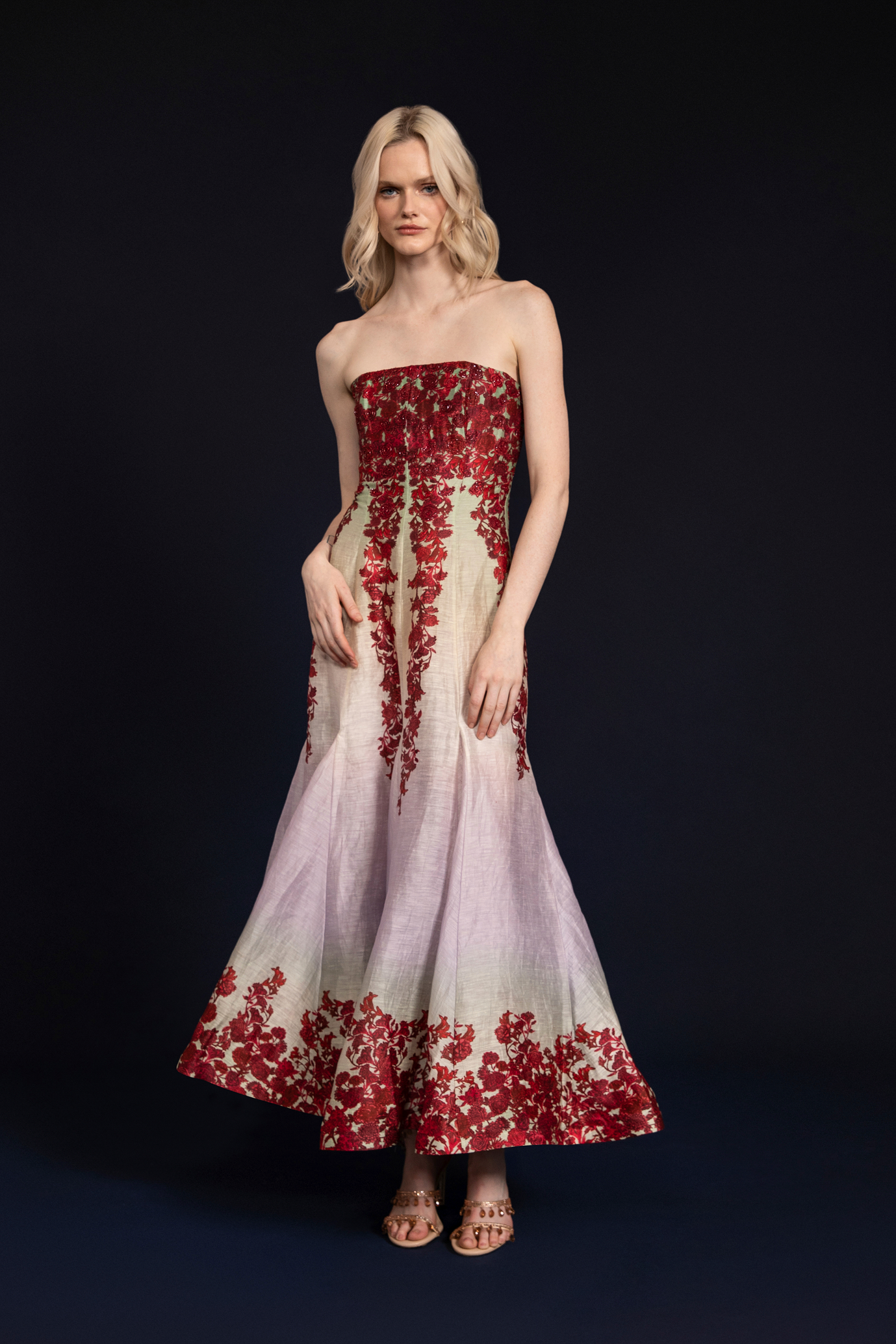 Layla Burgundy Haze printed Corset Dress