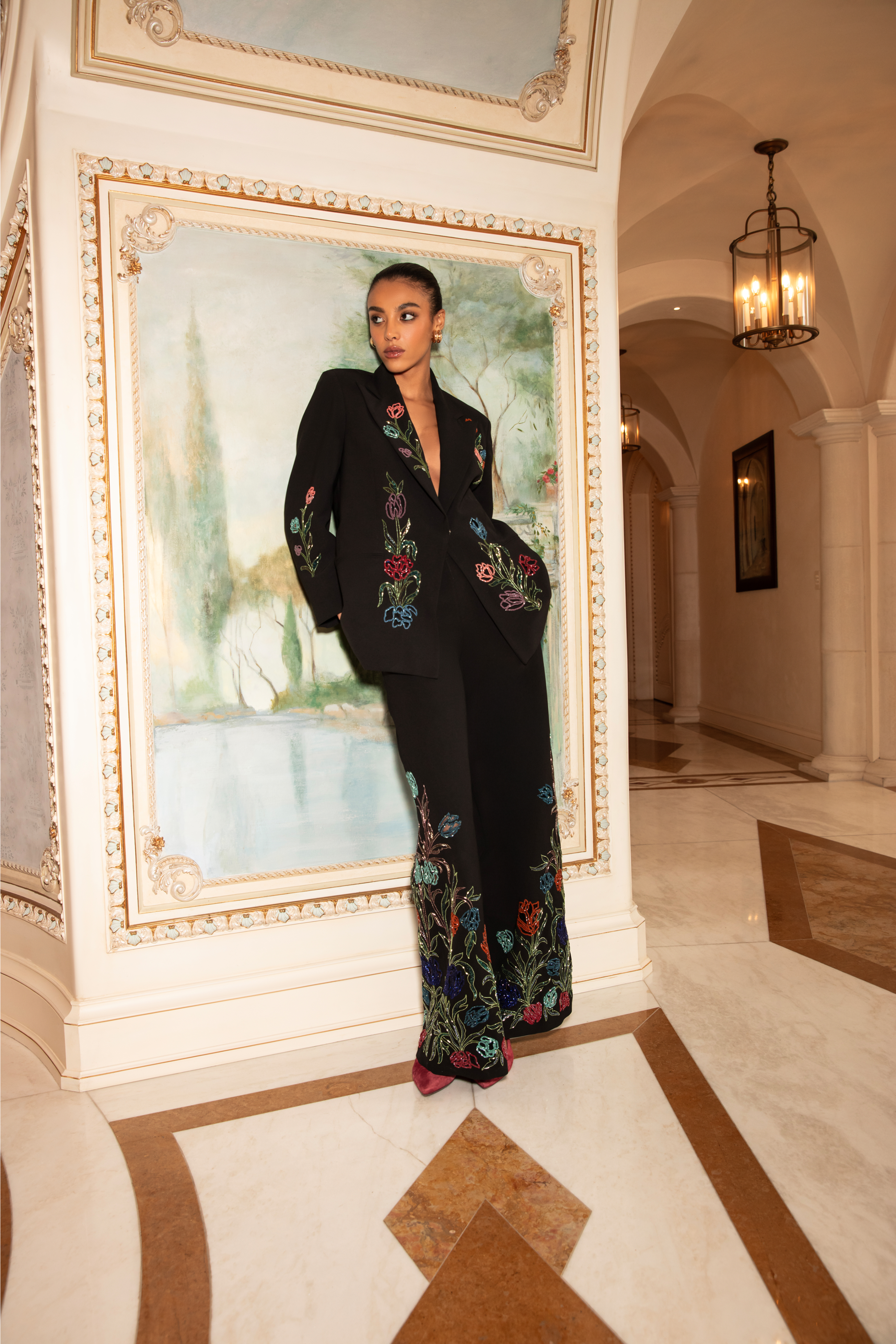 Celestia Noir Tulip Flared Pants