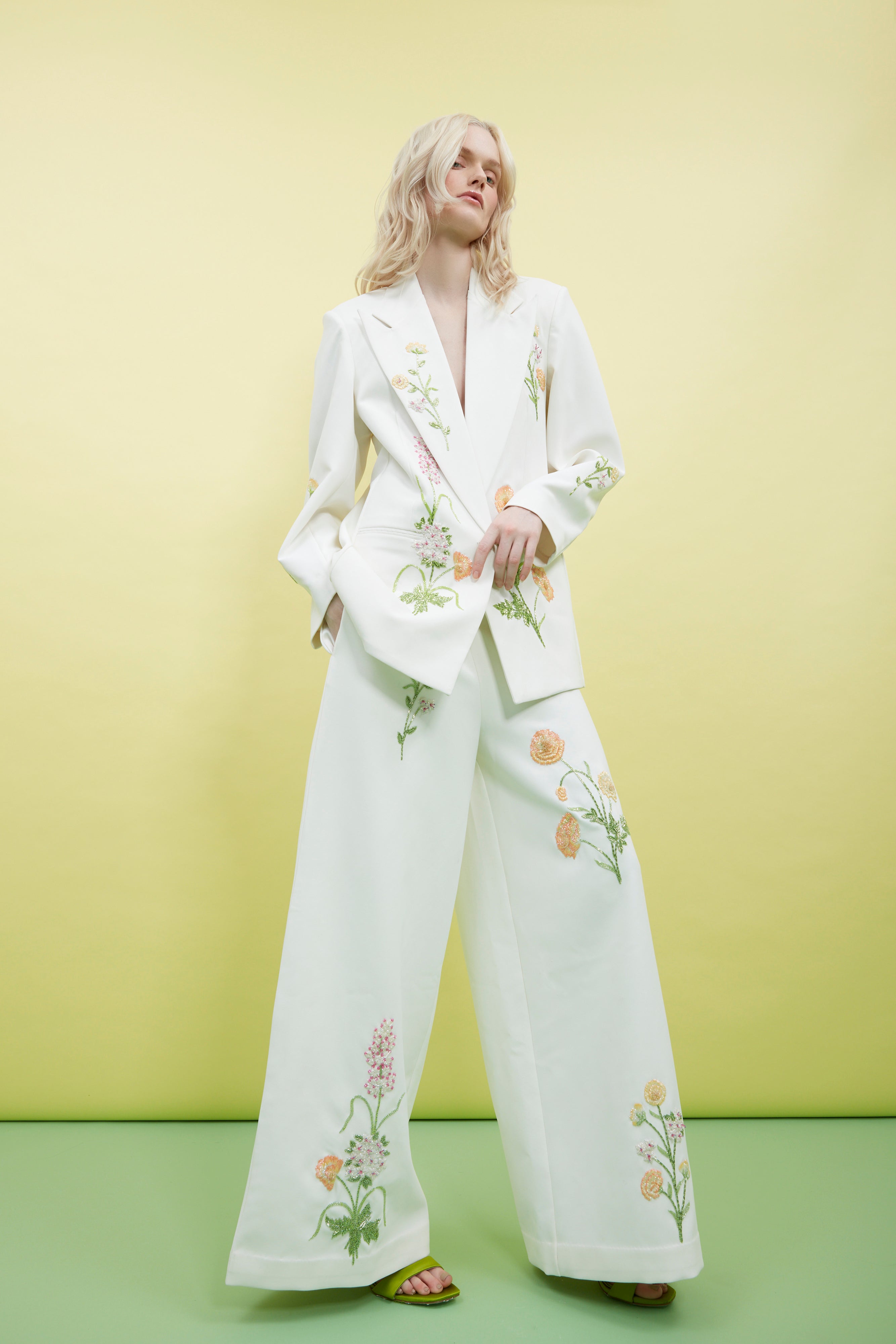 Summer Bloom Embellished Pants