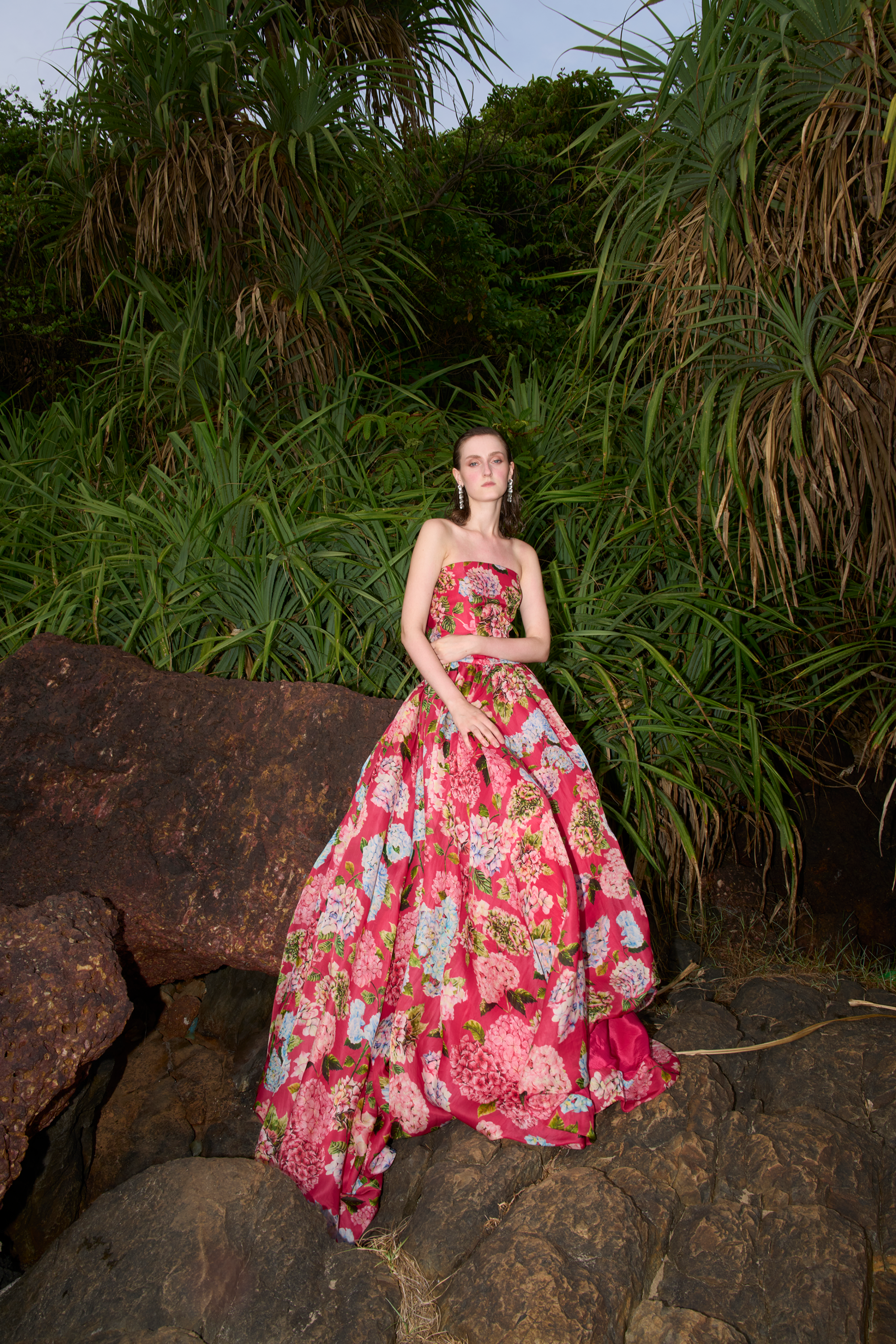 Fuchsia Bloom Balloon Gown