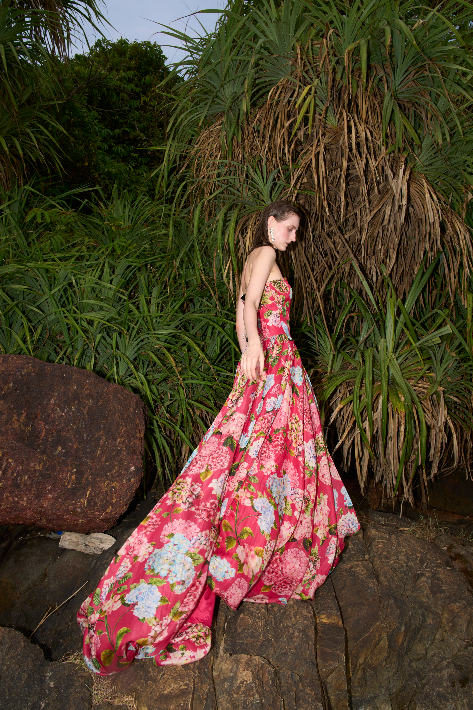Fuchsia Bloom Balloon Gown