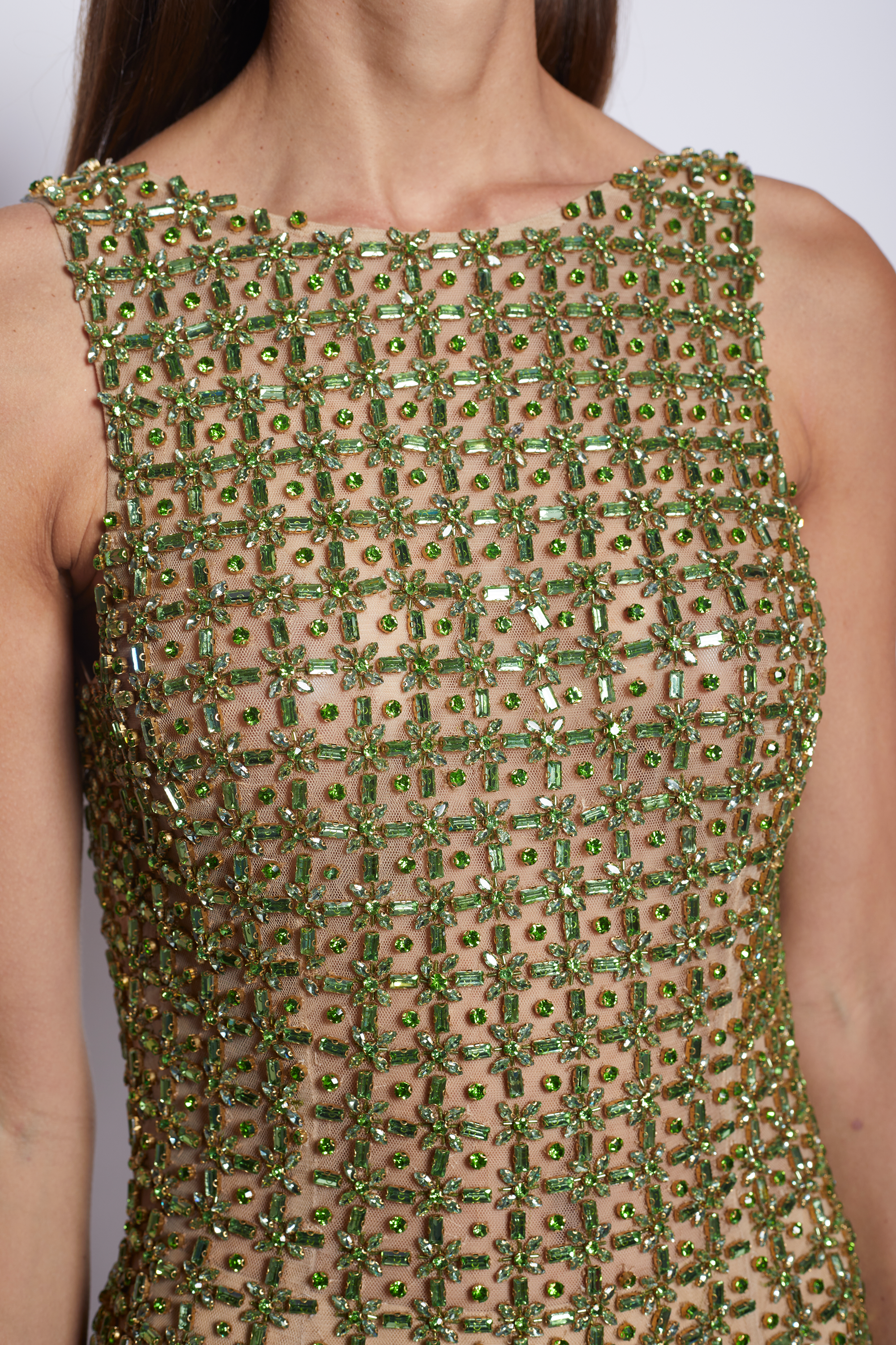 Claudia Green Crystal Mini Dress