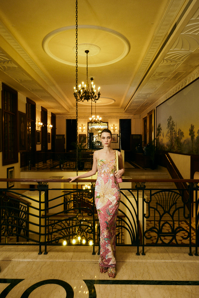 After-party wedding gown created for stylish late evening wear
