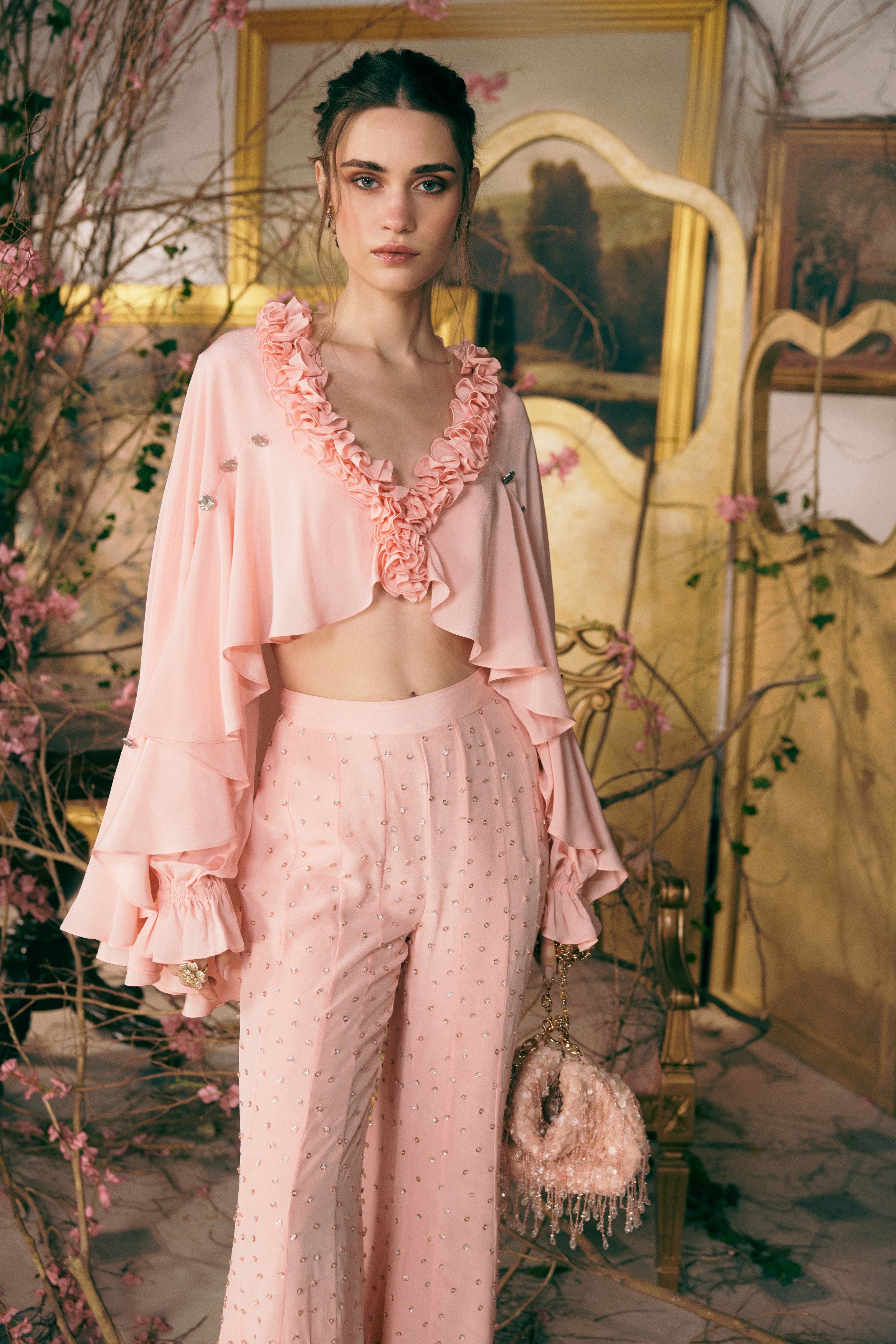 Enchanted Petal Pink Ruffle Top