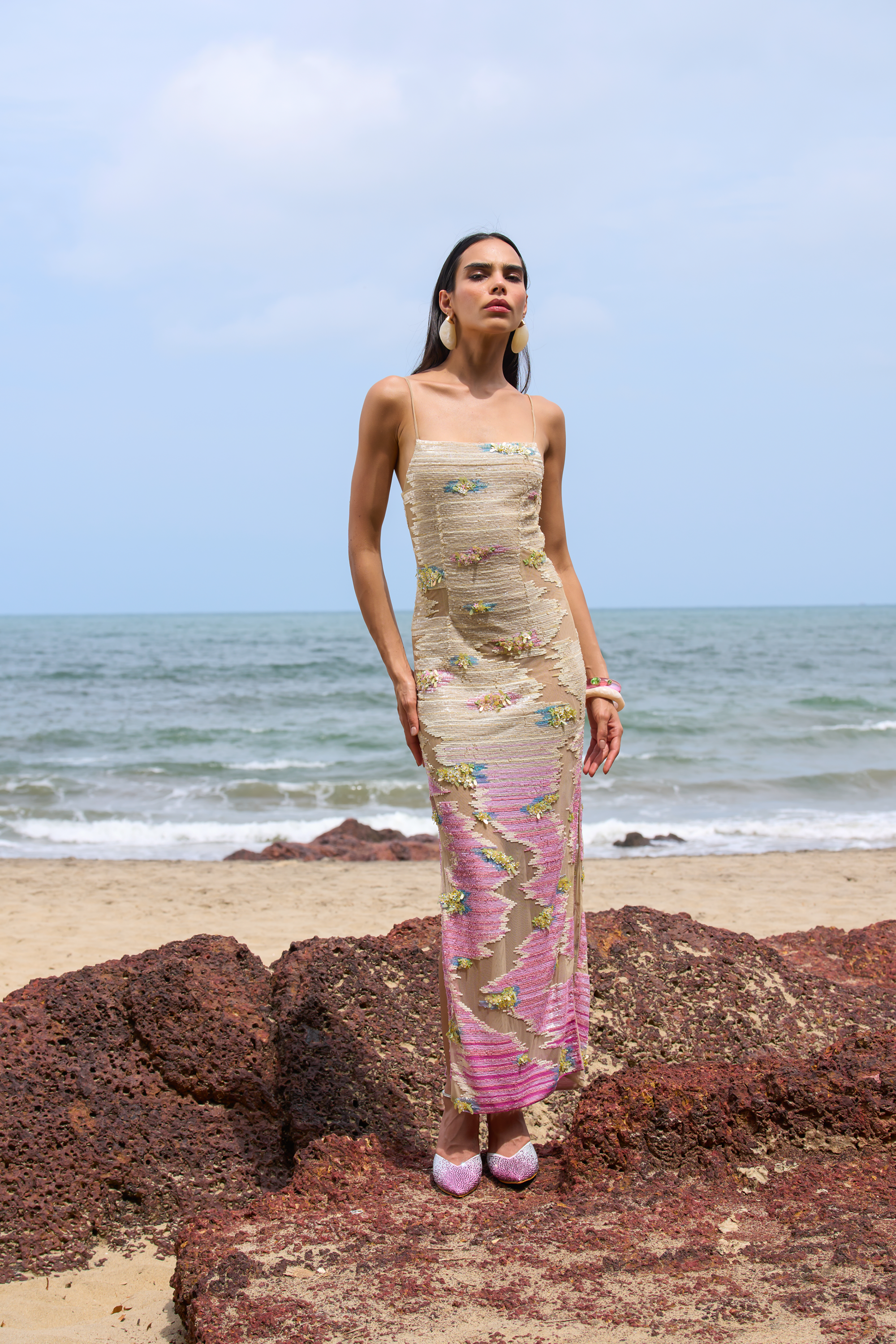 Whispering Blooms Ombre Gown