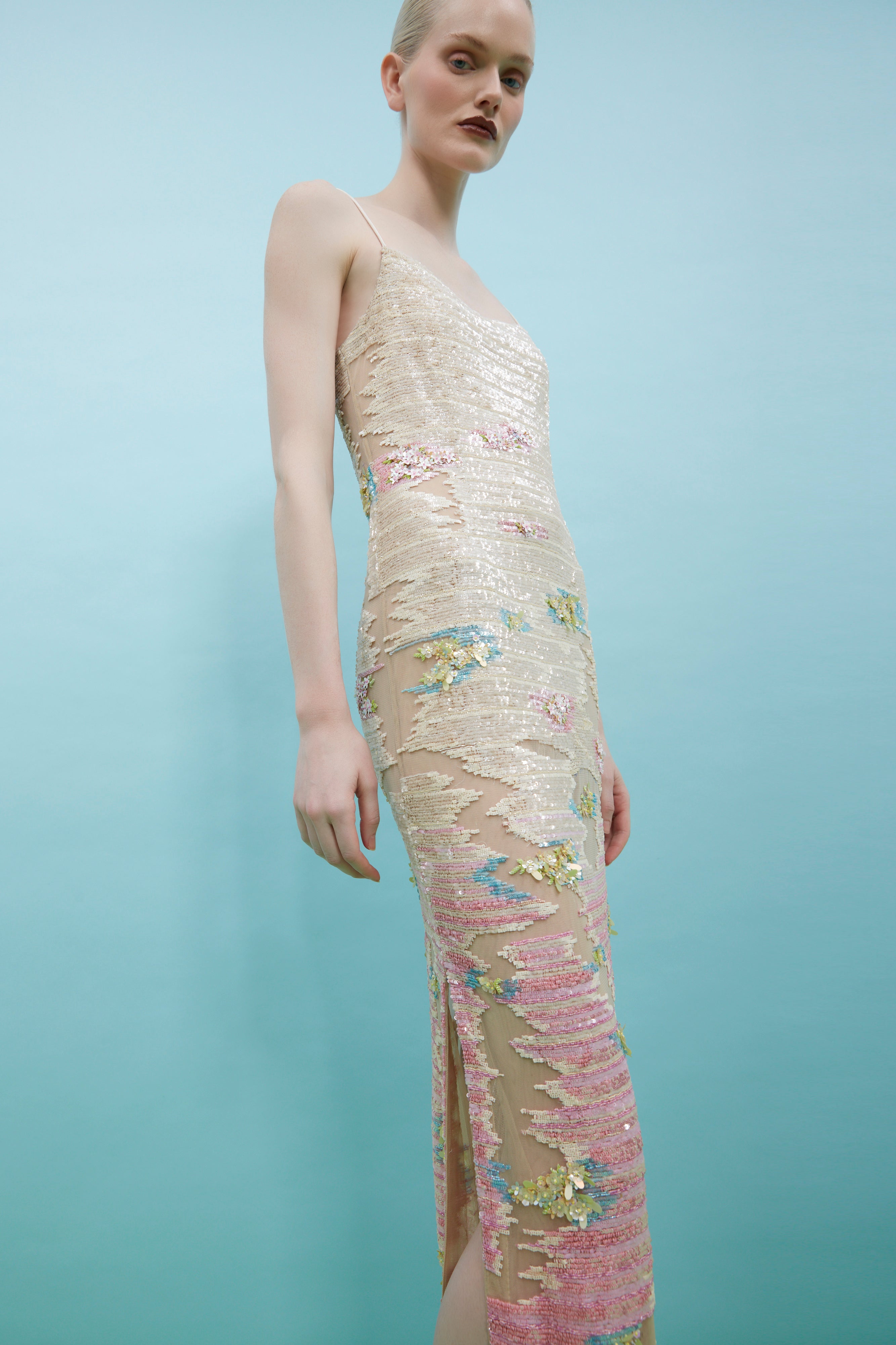 Whispering Blooms Ombre Gown