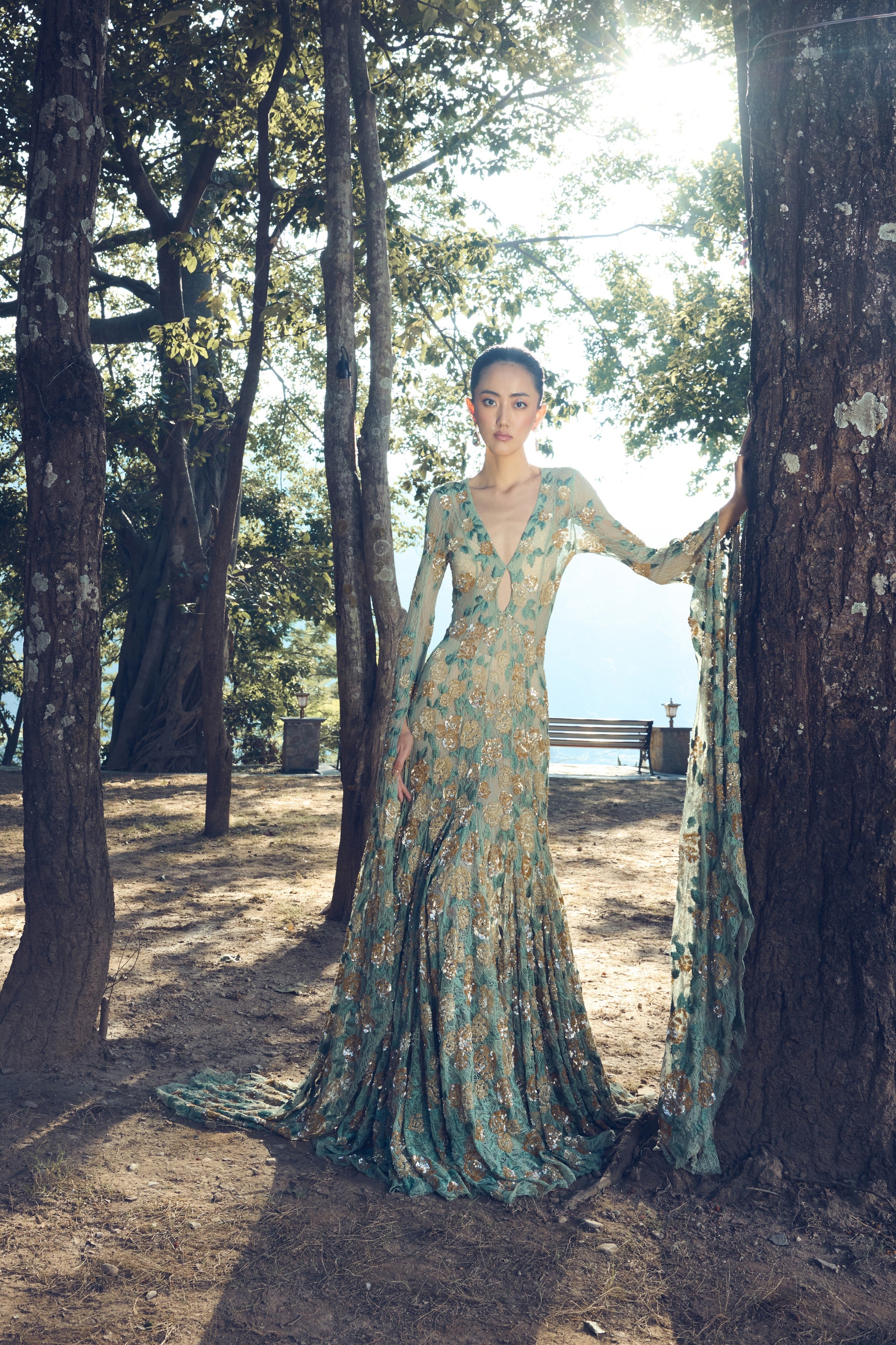 Golden Sage Bloom Gown