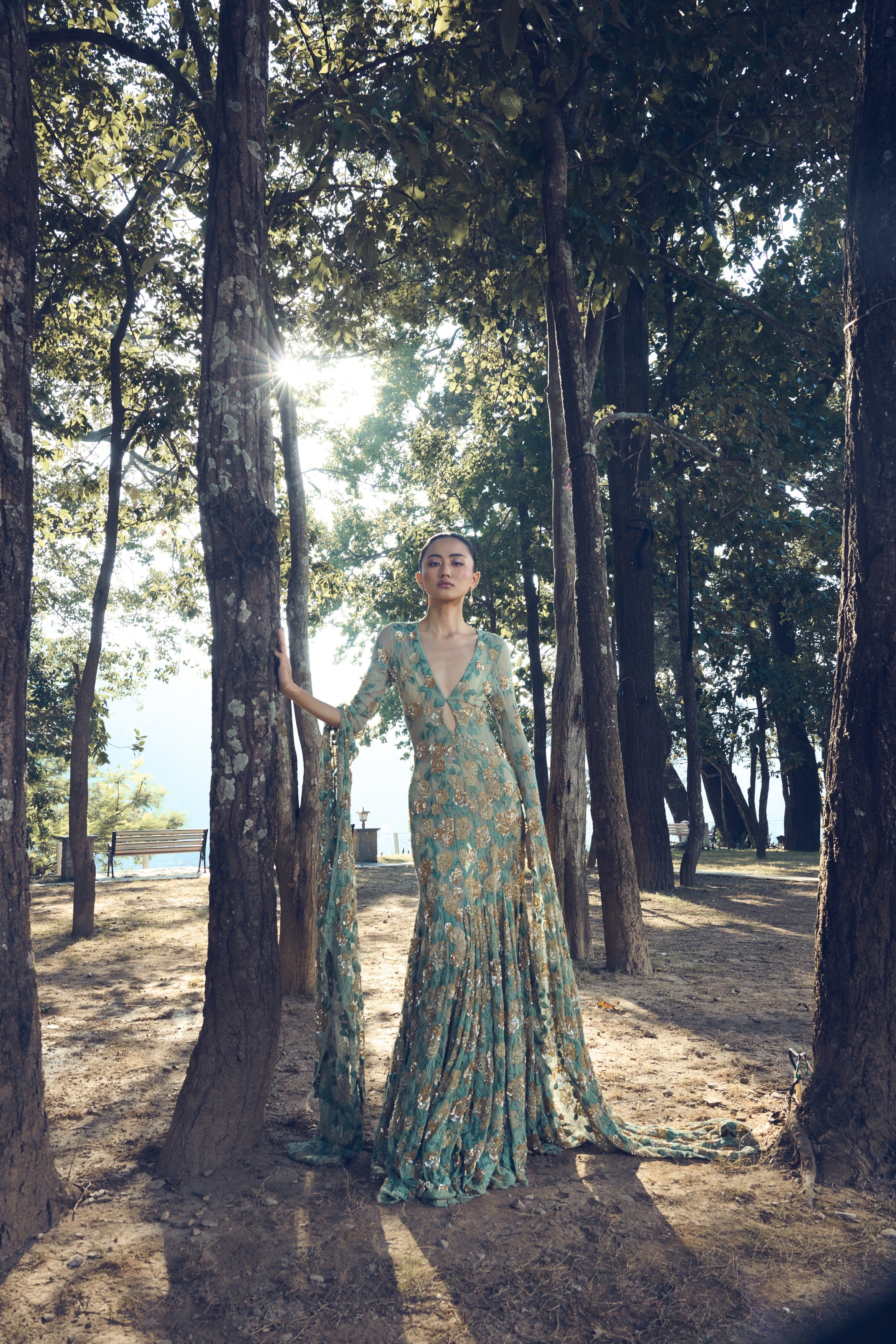Golden Sage Bloom Gown