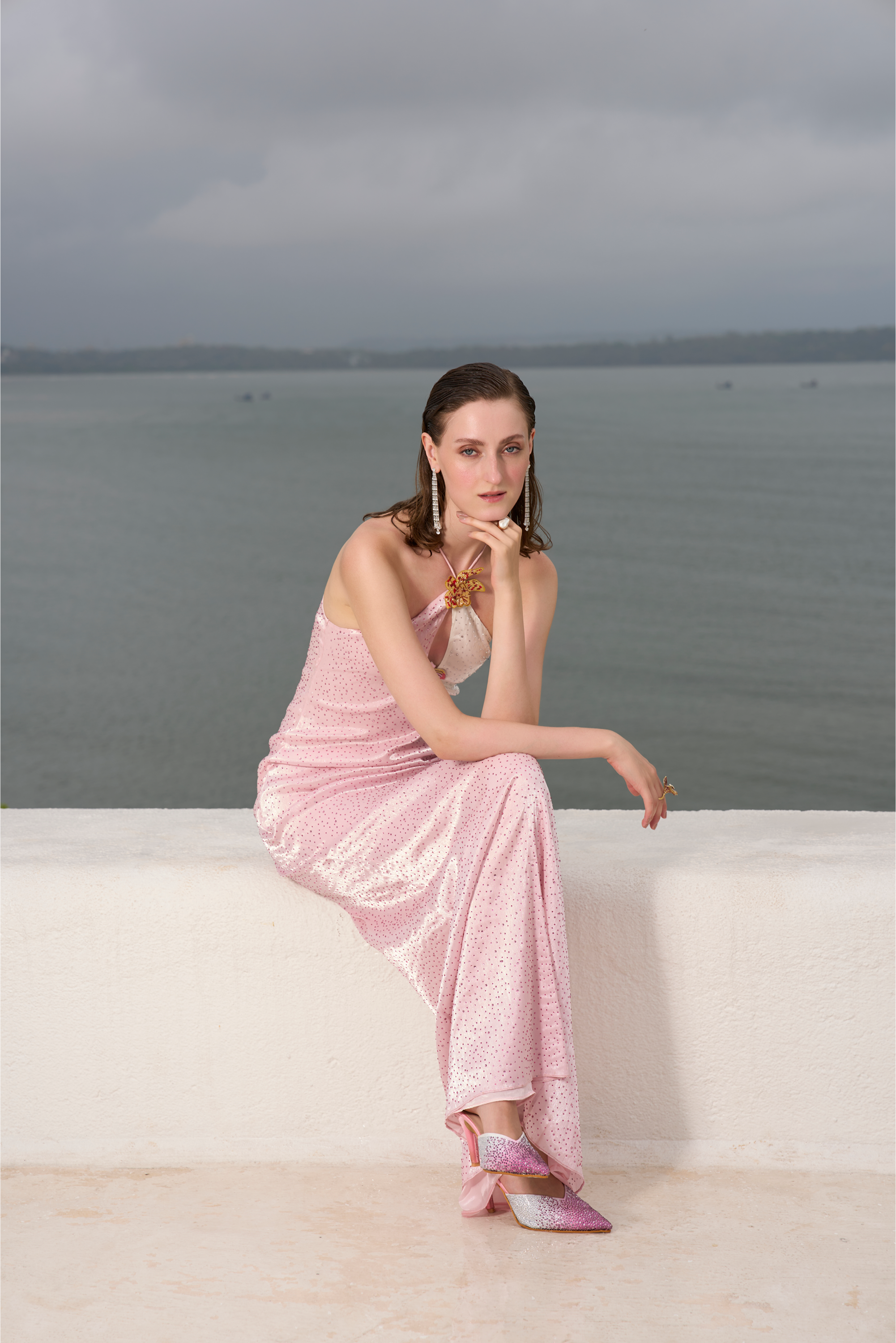 Pink Ditsy Polka Dress