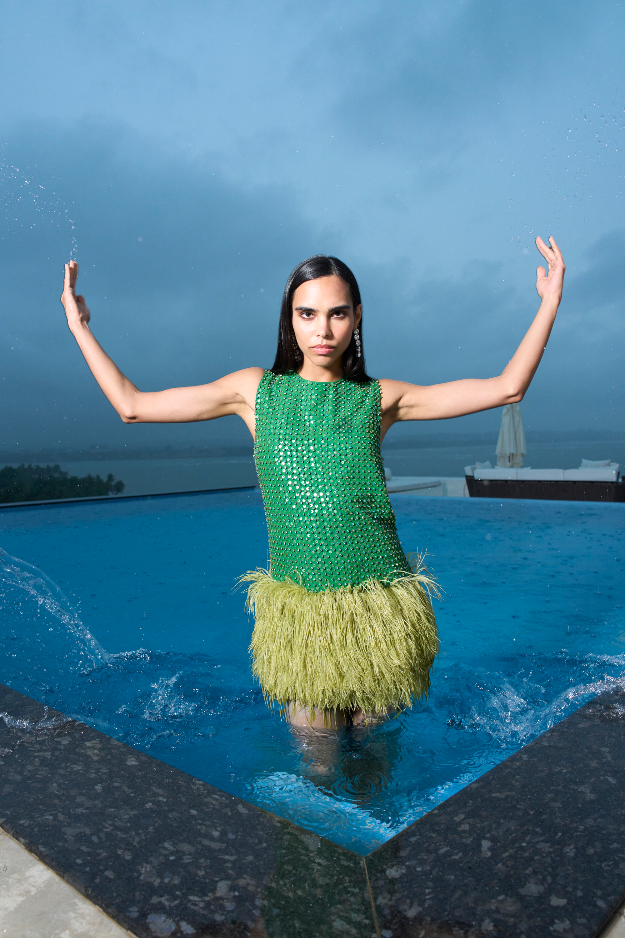 Emerald Crystal Embroidered Dress