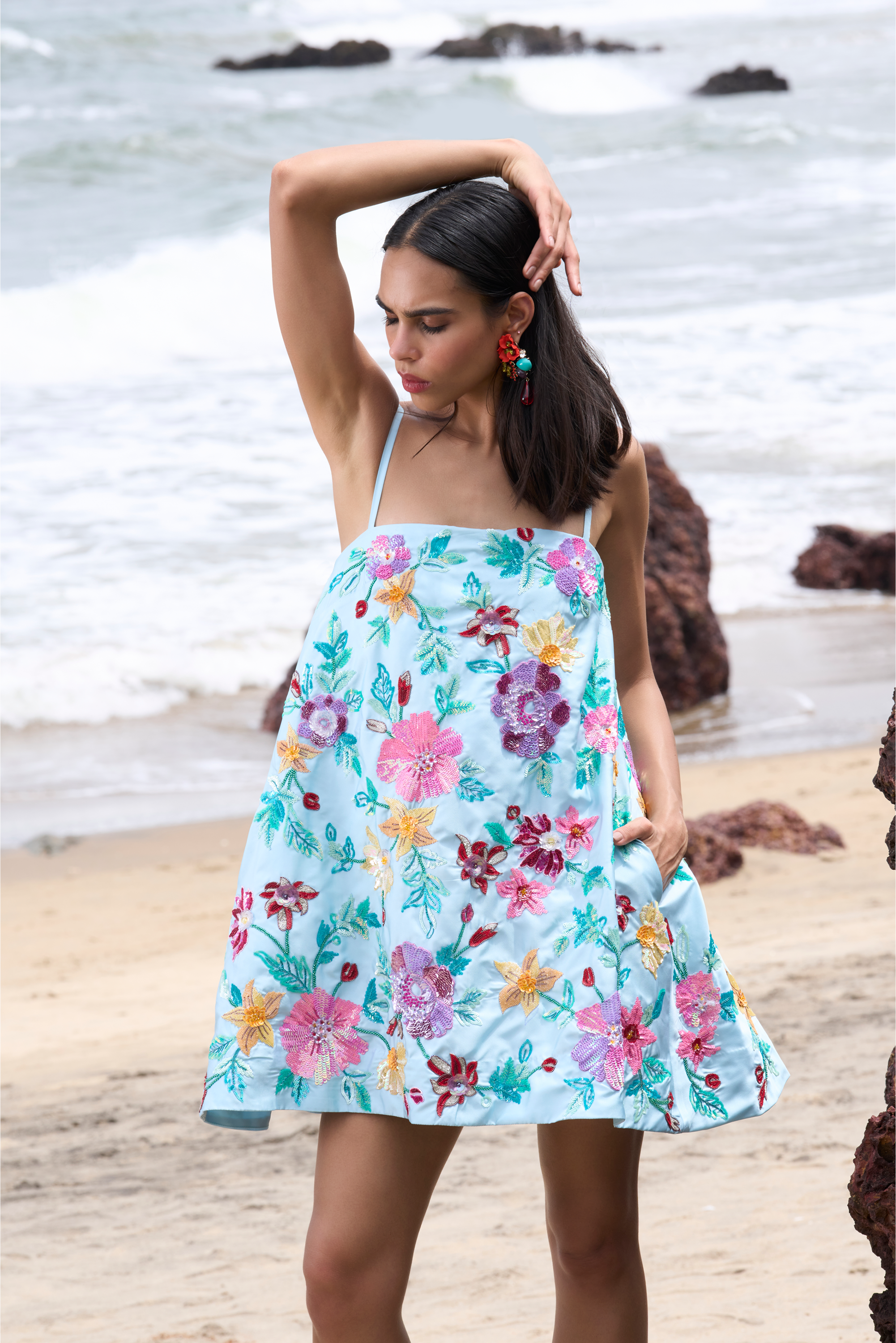 Rhapsody Floral Embroidered Dress