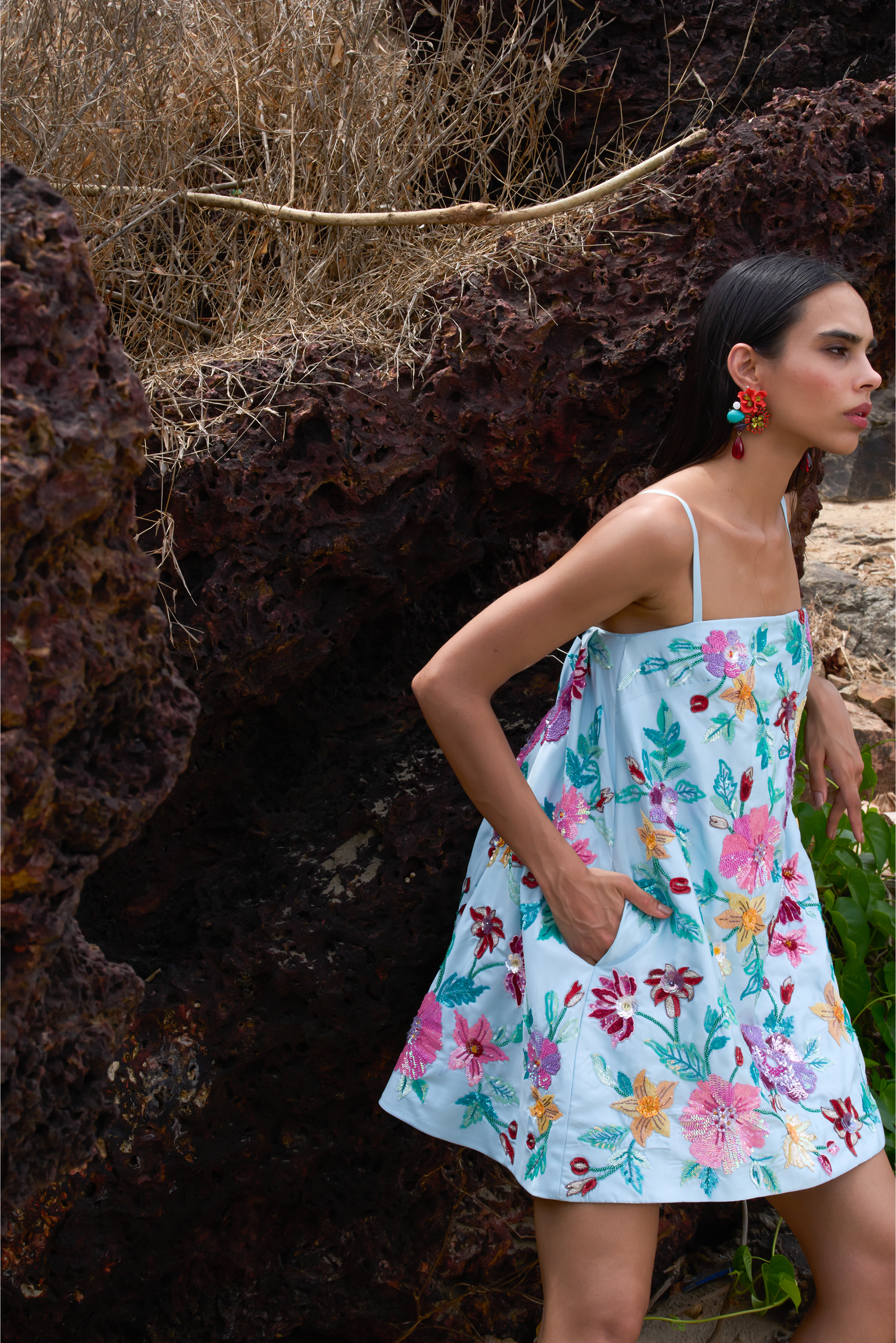 Rhapsody Floral Embroidered Dress