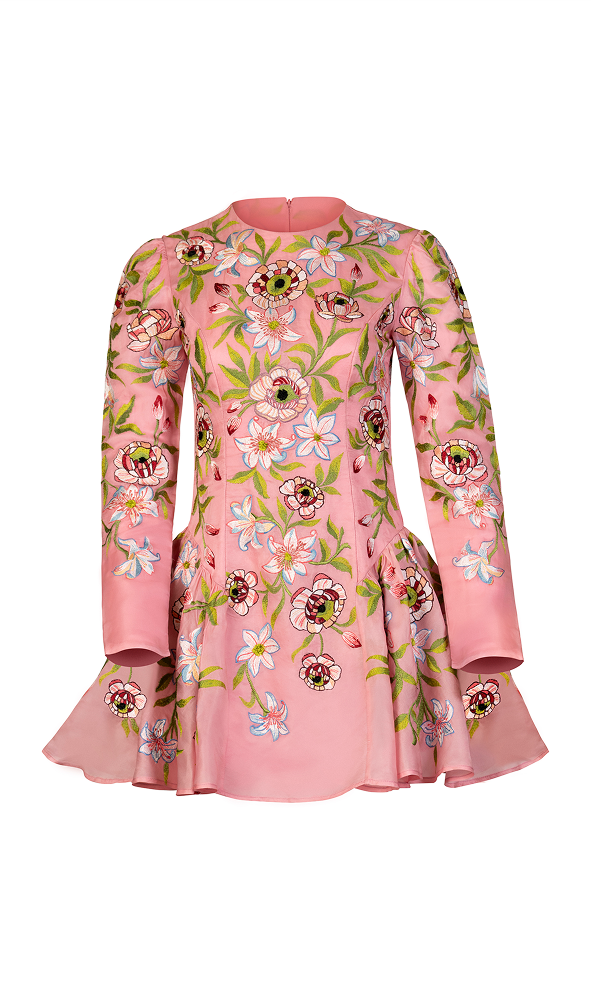 Bridal Shower Guest dress featuring a high jewel neckline
