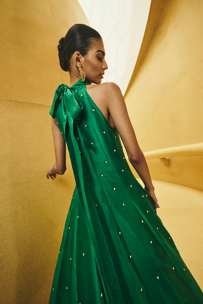 Cocktail reception dress inspired by red carpet evening glamour
