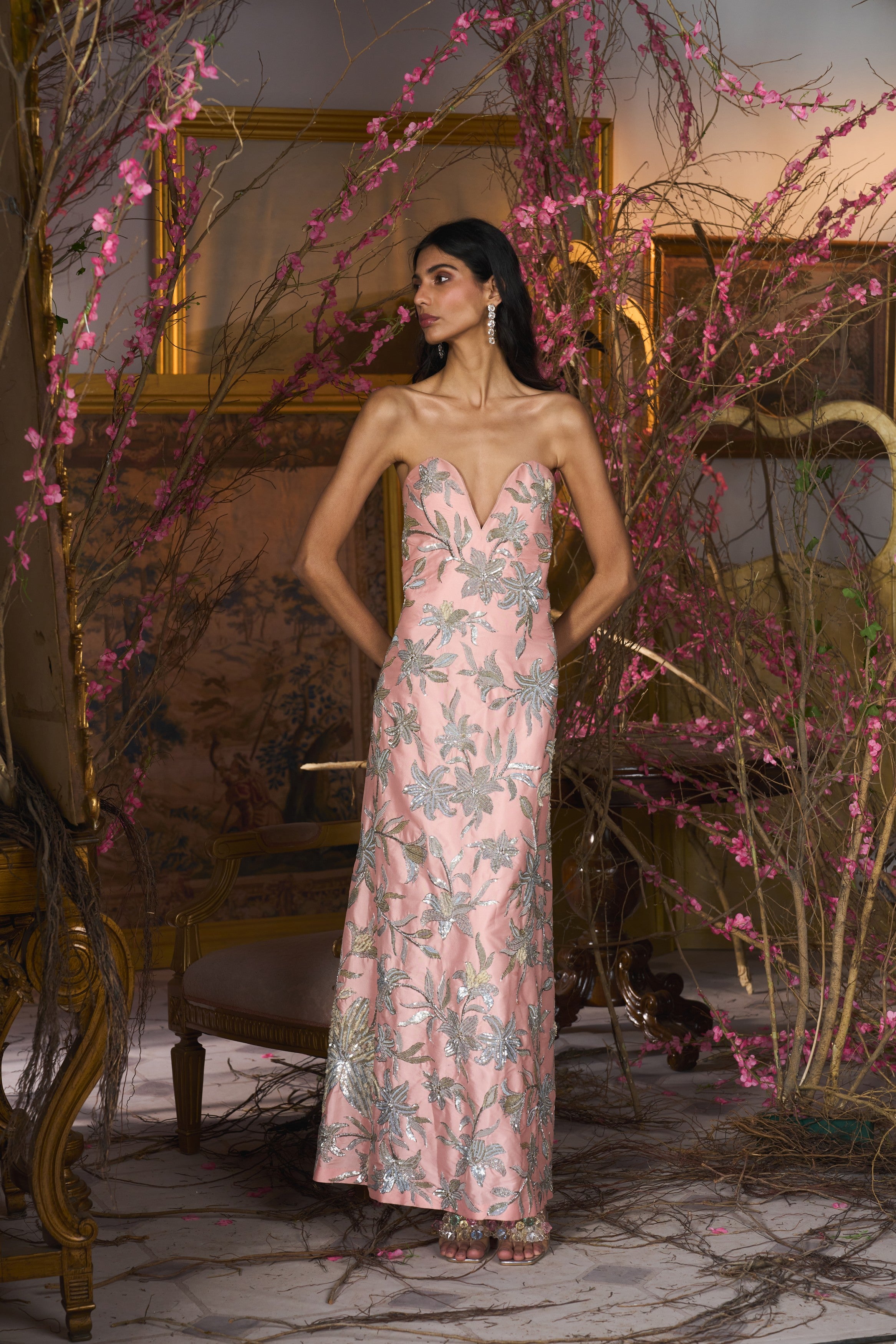 Frosted Rose Tapestry Dress