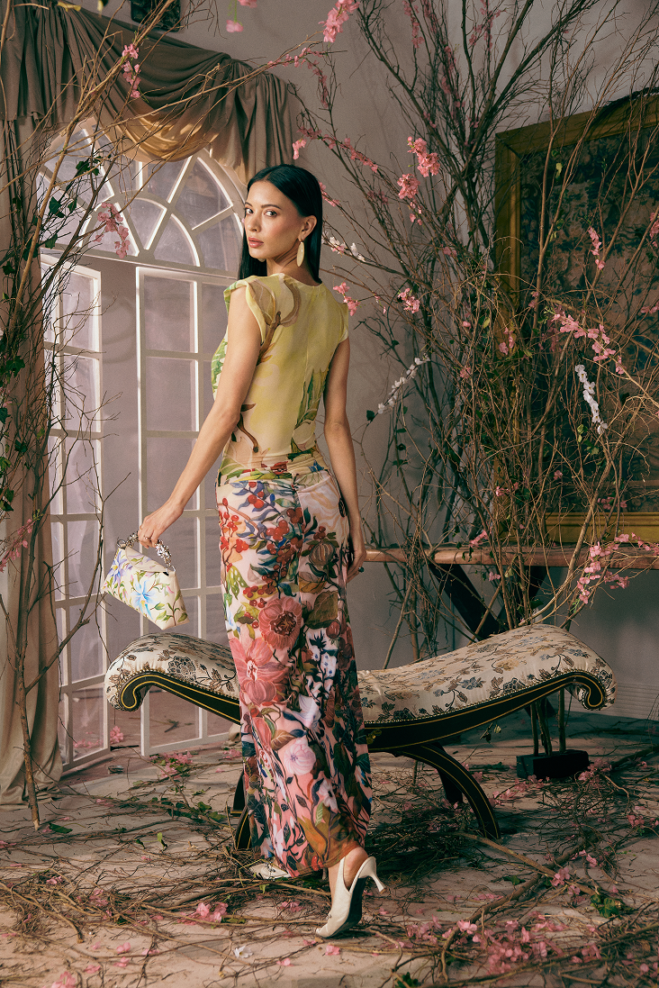 Botanical Symphony Printed Bodycon Dress