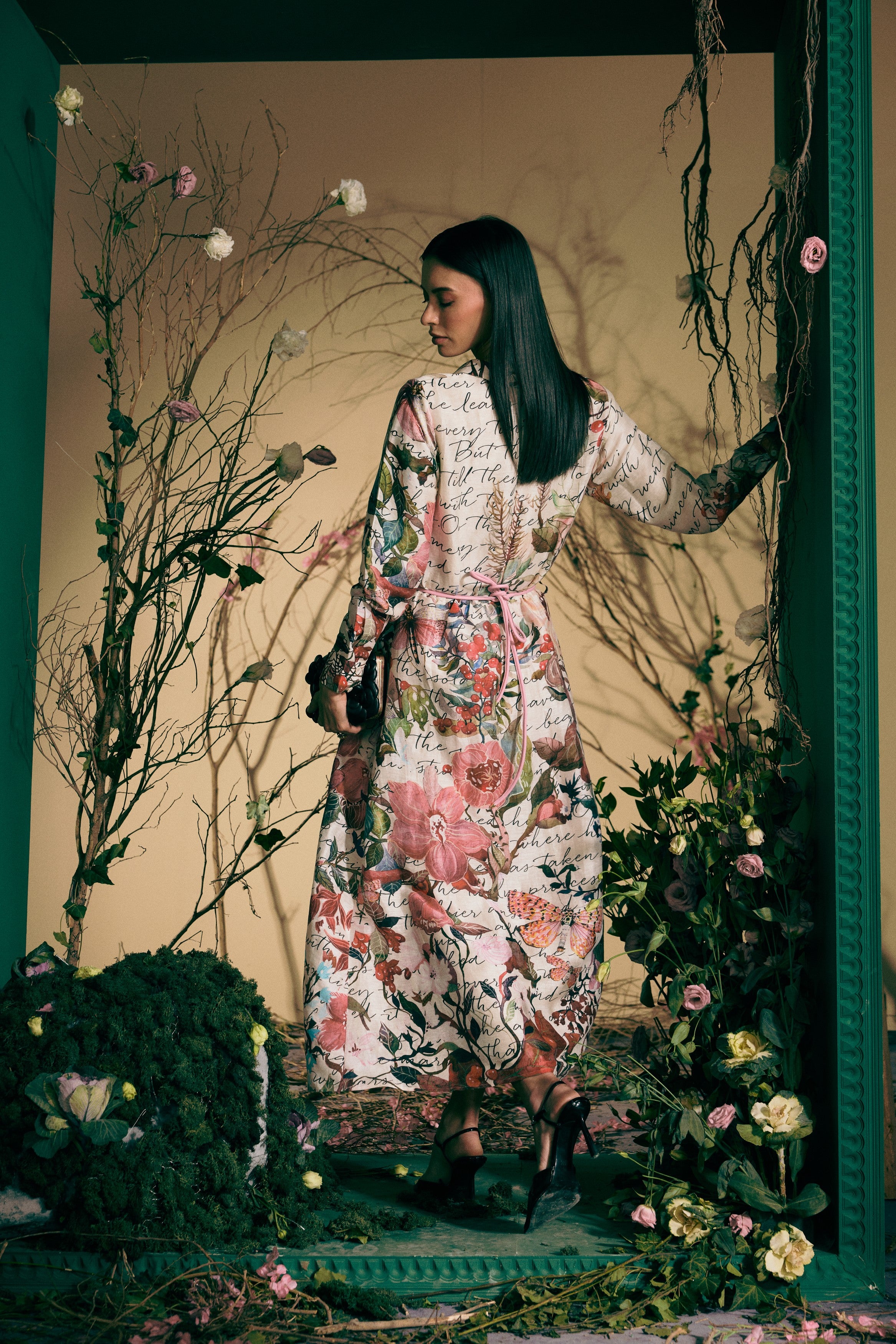 Botanical Enchanted Printed Shirt Dress