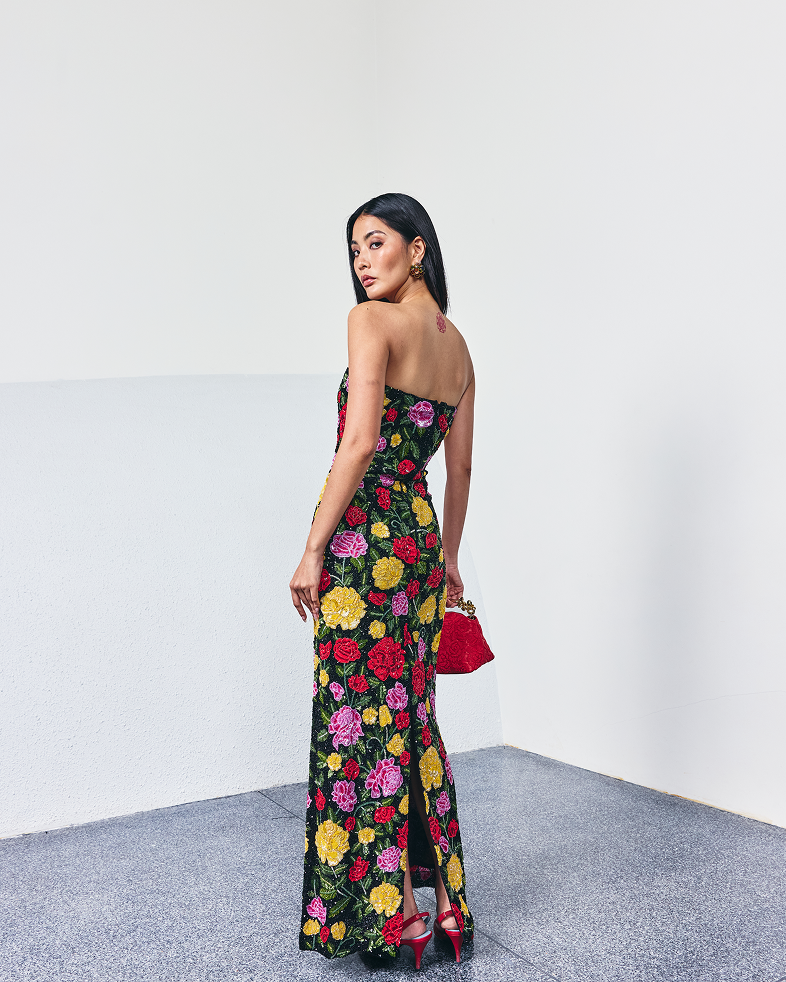 Maison Rose Column Dress