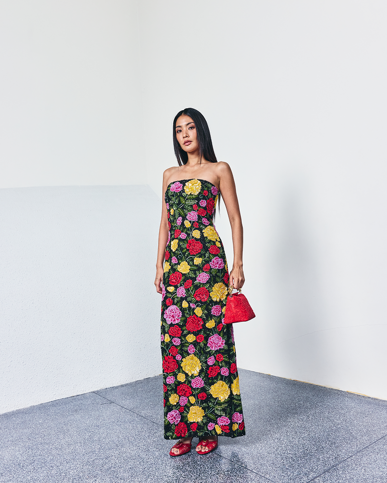 Maison Rose Column Dress