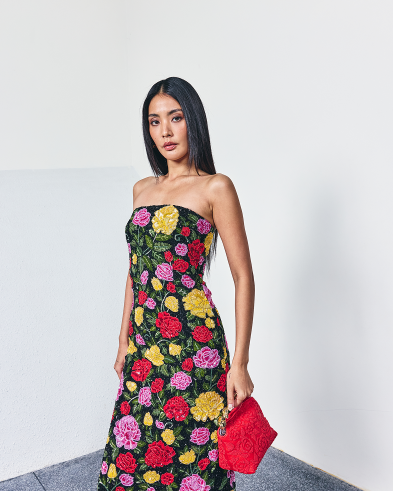 Maison Rose Column Dress