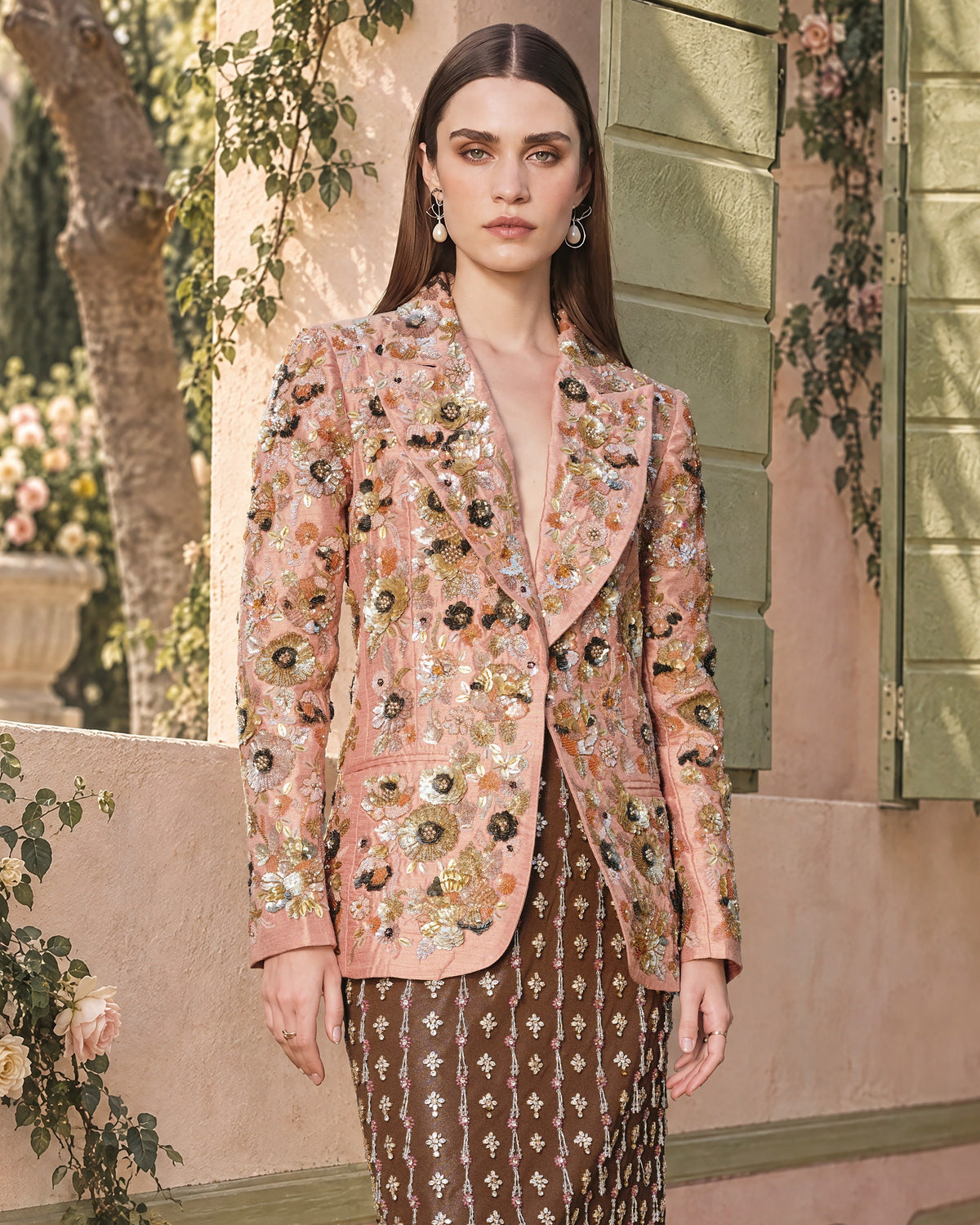 Powdered Coral Embellished Jacket