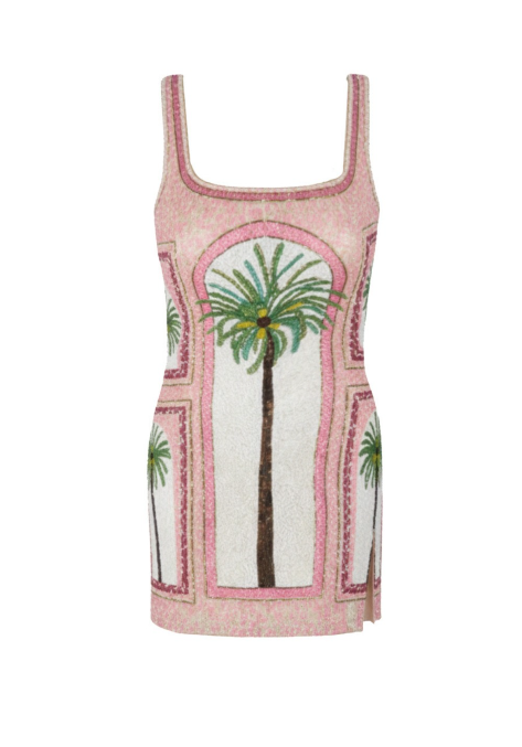 Pink Palm Jumeirah Emb Dress