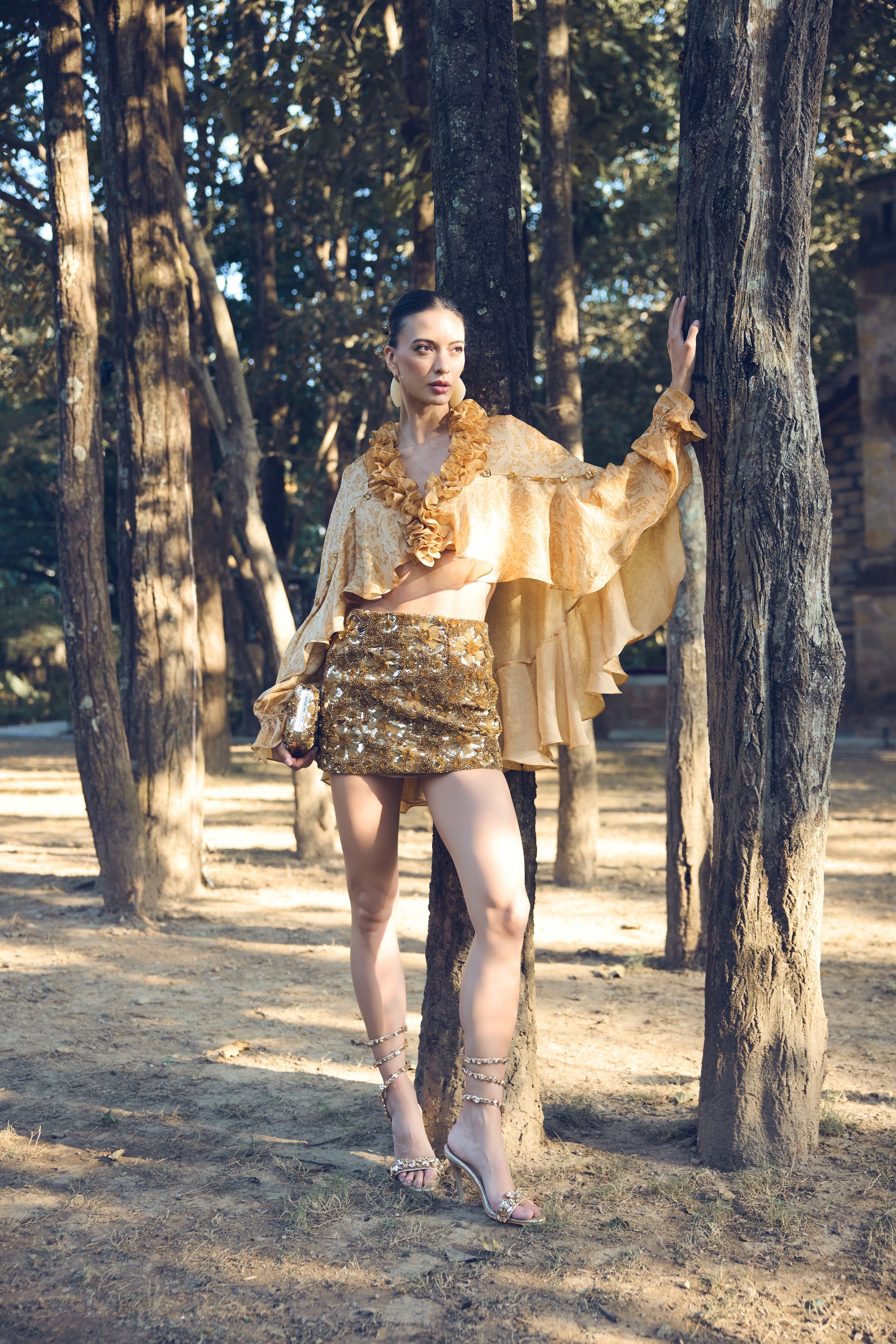 Gilded Honeycomb Mini Skirt