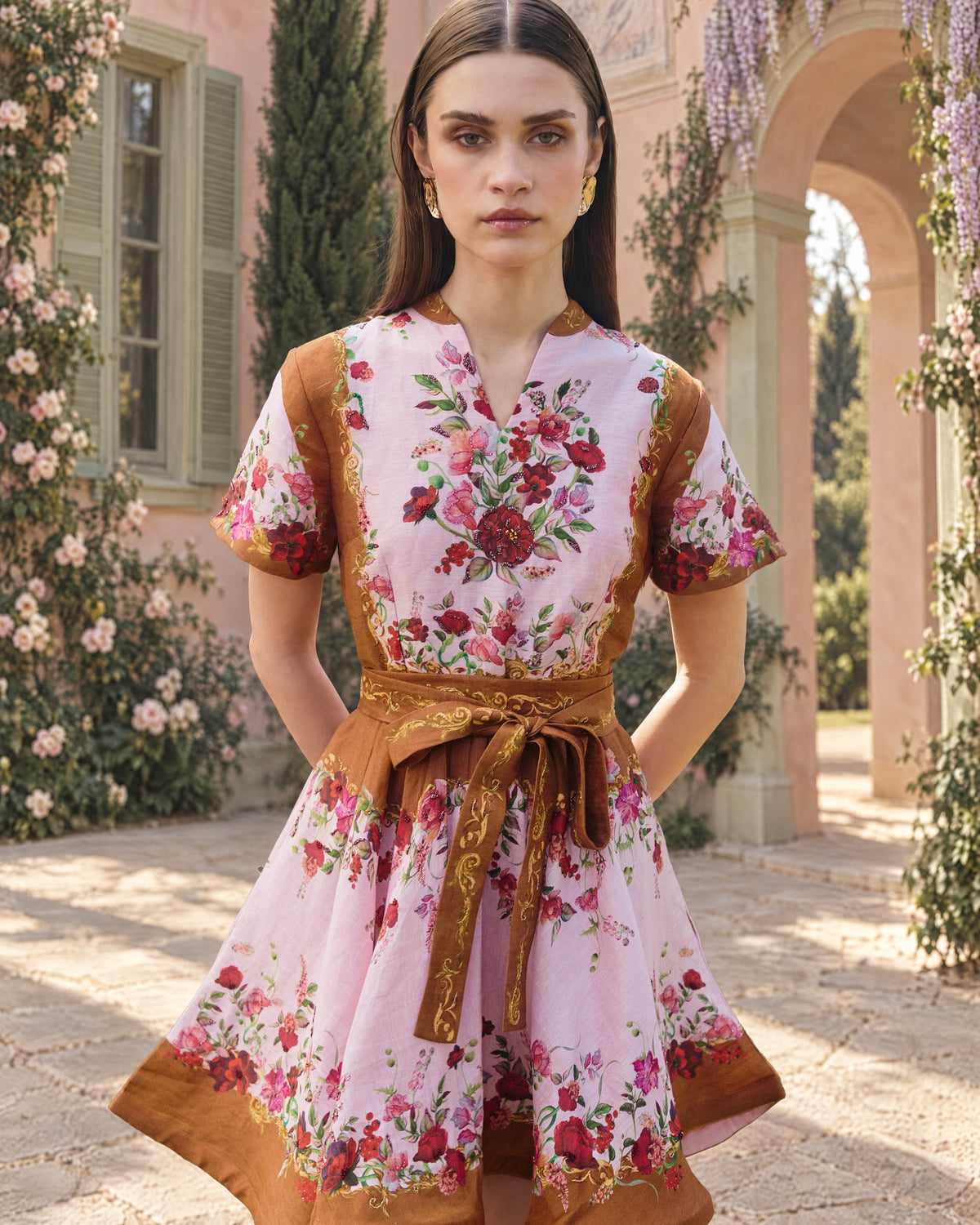 Blush Rose Belted Mini Dress