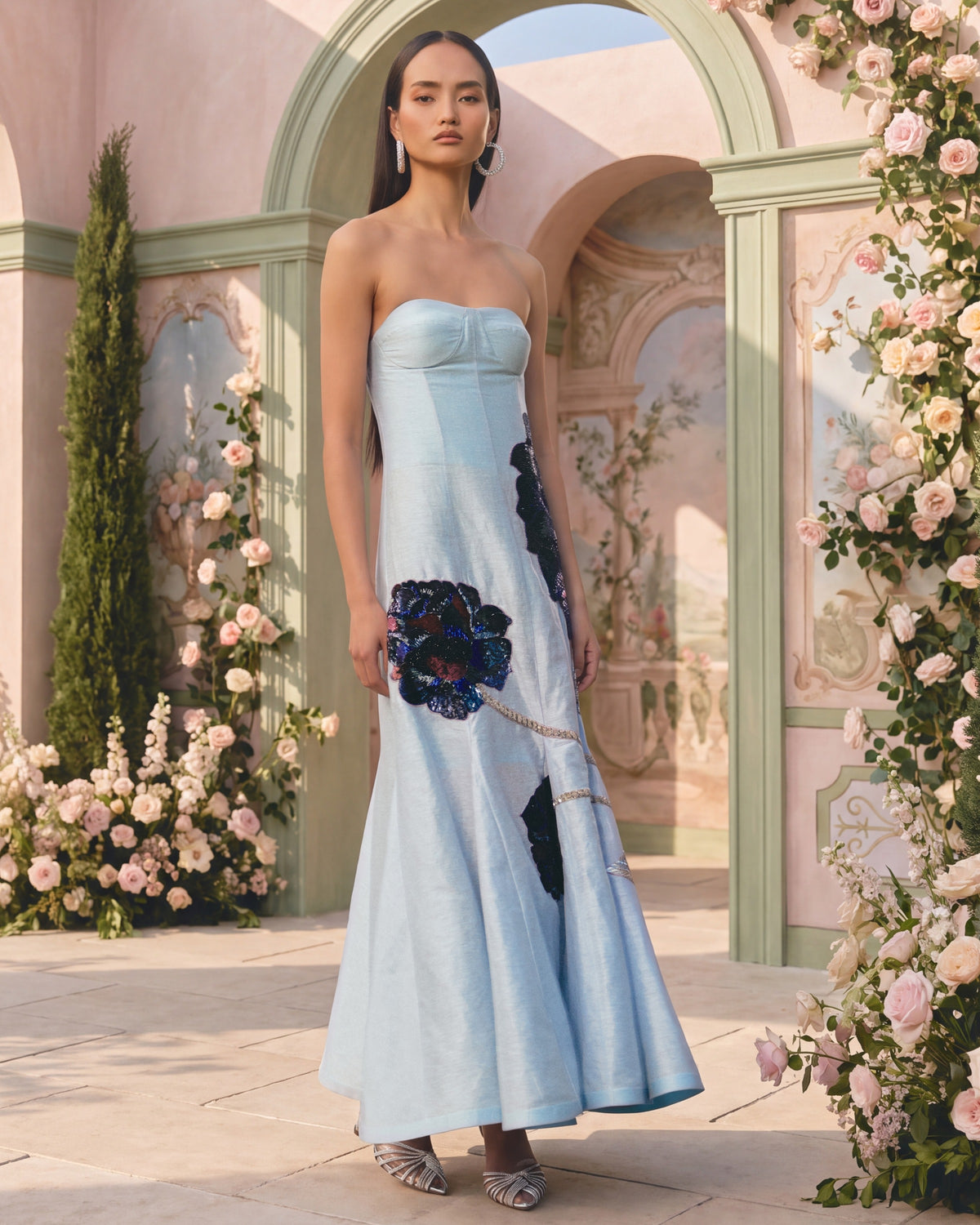 Peony Mist Embellished Dress