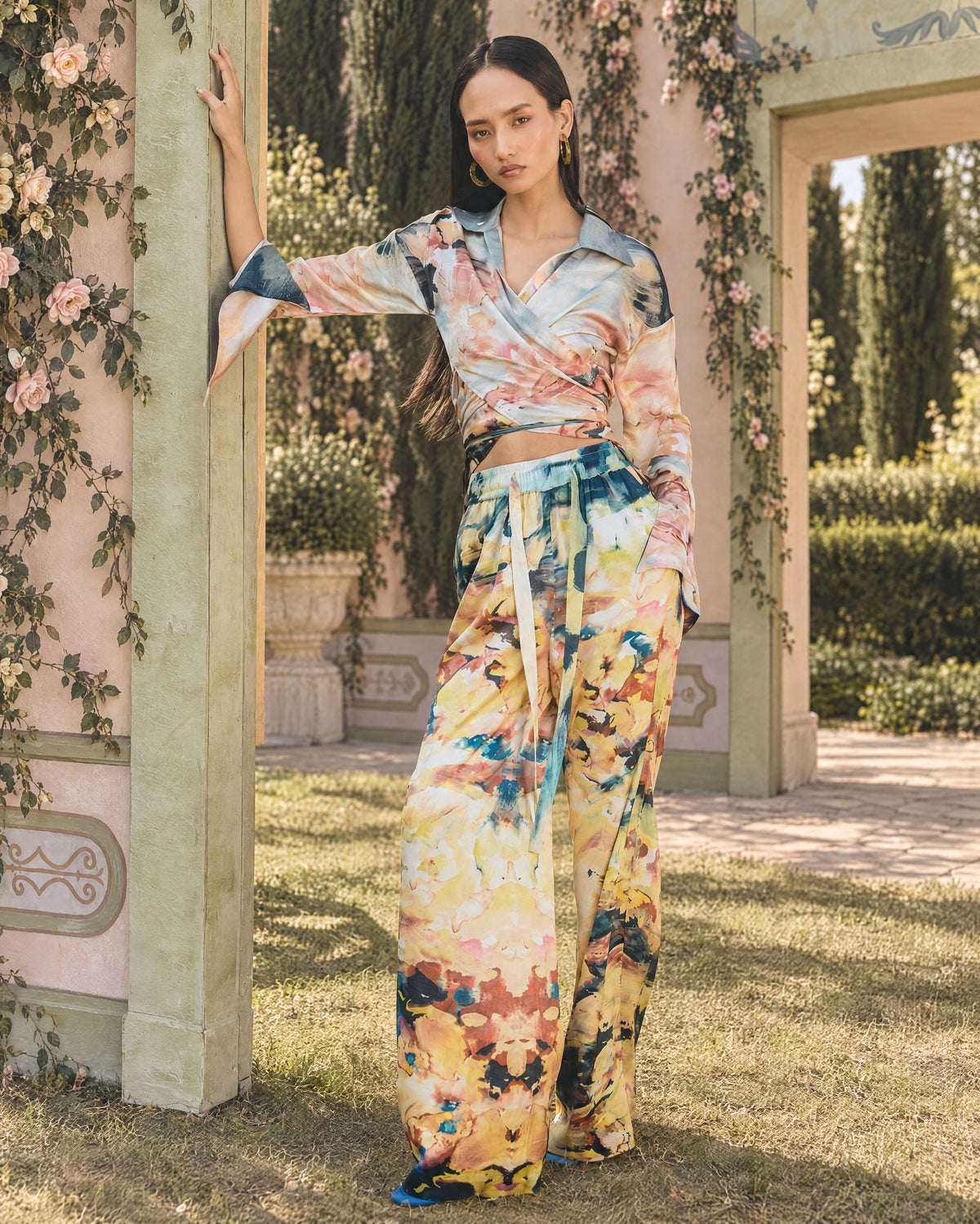 Peach Mist Silk Pants