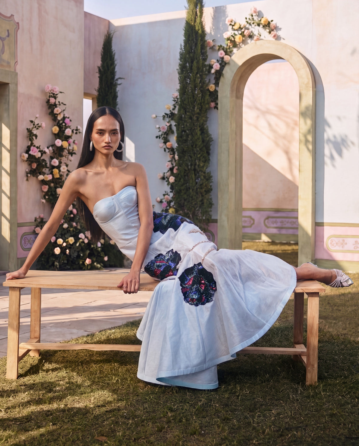 Peony Mist Embellished Dress