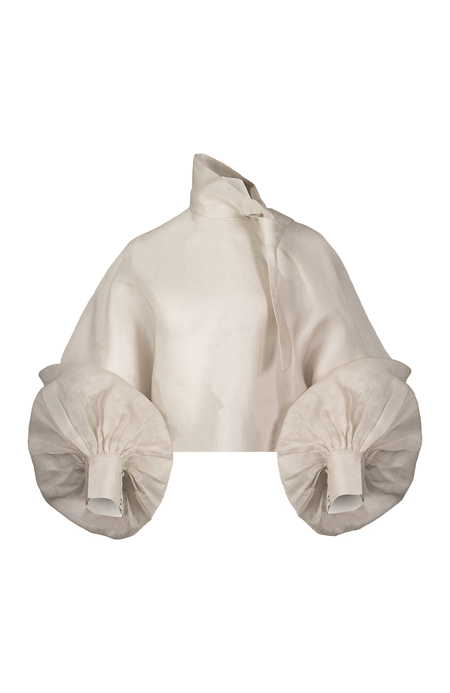 Resort wear luxury blouse designed for elevated vacation styling
