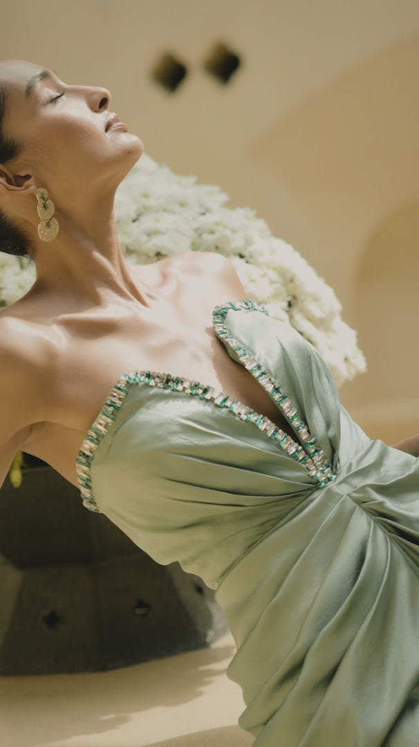 Silver Sage Crystal Gown